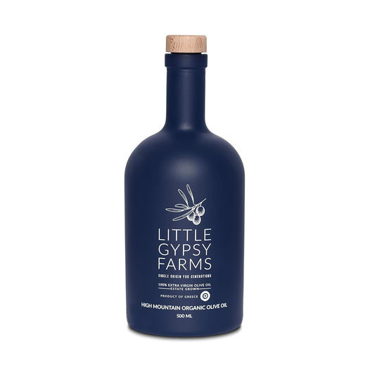 High Mountain Organic EVOO from Little Gypsy Farms | Extra Virgin Olive Oil from a Single Estate in Greece | First Cold-Pressed | High Polyphenols & Amino Acids | Non-GMO | 350ml