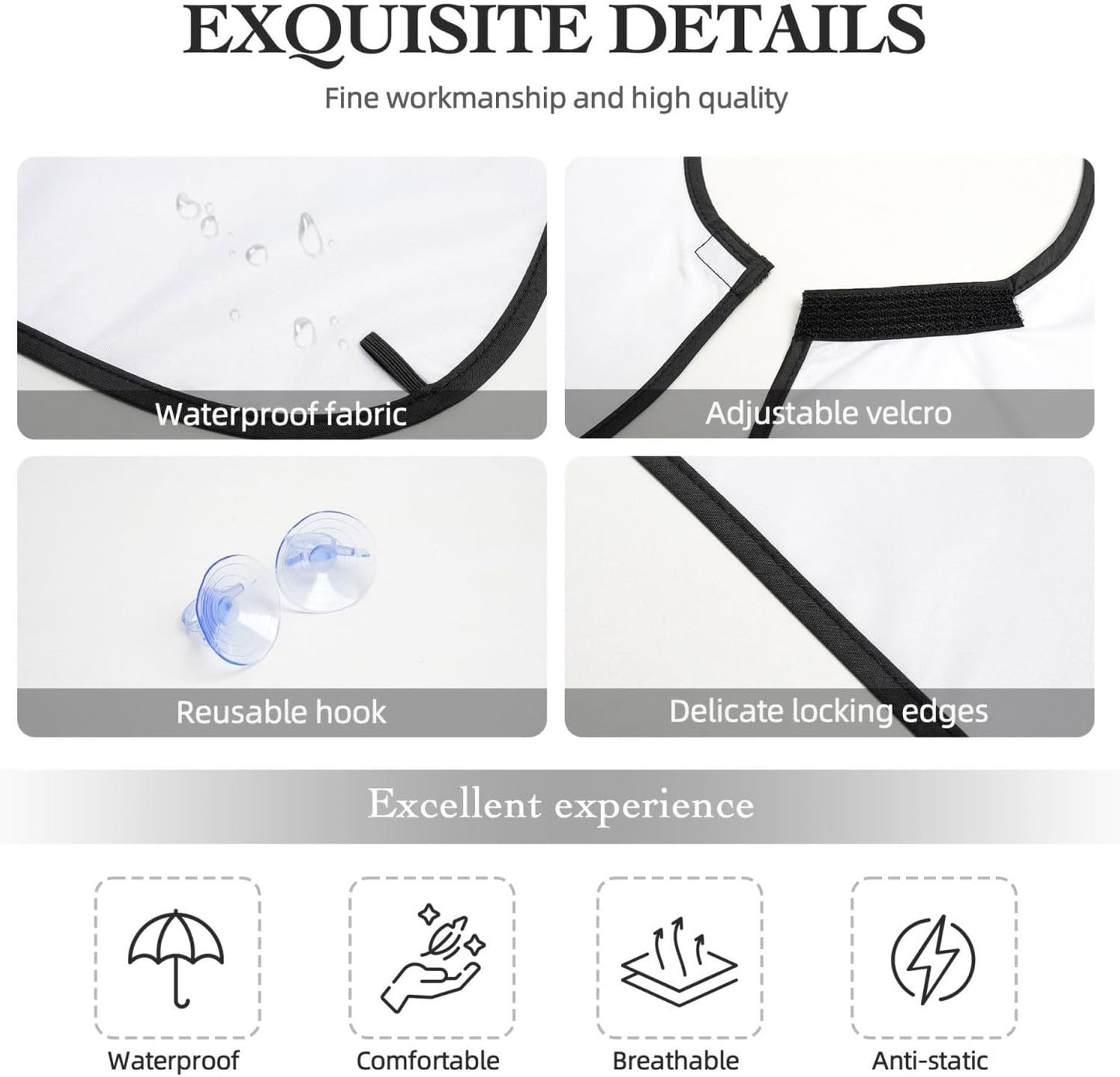 Beard Bib with 3 Suction Cups, Non-Stick Waterproof Hair Catcher Apron, Men's Shaving Essential for Grooming, Ice Water Blue Fire Flame Shave Bib