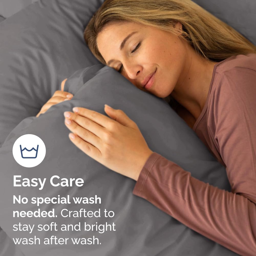 Queen Pillow Cases Set of 10 - Ultra Soft Hotel Quality Pillowcase Covers - Comfy, Cozy & Wrinkle Free - Shrink, Stain and Fade Resistant - Machine Washable Pillow Protectors - 10 Pcs Set - Dark Grey