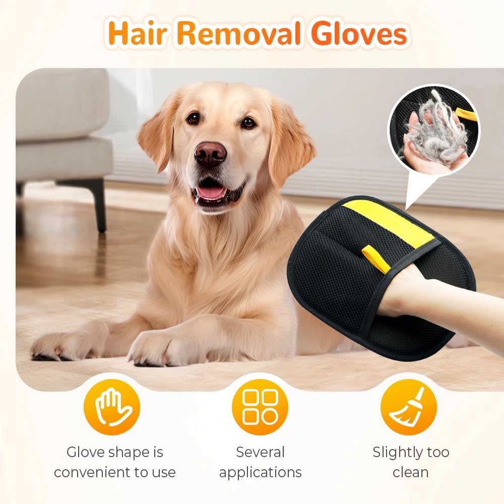 soputry Pet Hair Remover Gloves, 2025 New Electrostatic Gloves Pet Hair Glove Reusable Cat Grooming Hair Mitt Glove