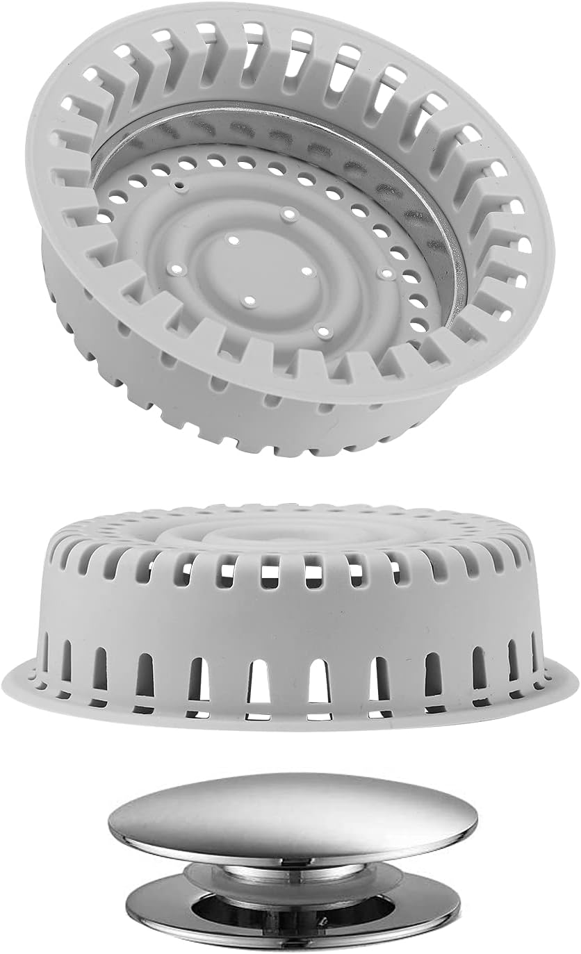 Drain Hair Catcher, Upgraded Protector with Silicone & Stainless Metal Designed for Pop-Up and Regular, Effective Without Slowing Drainage