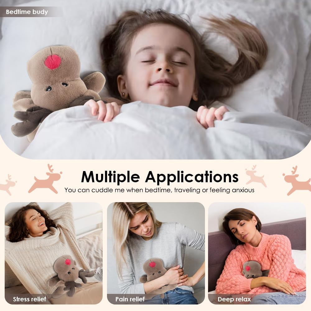 Microwave Heating Pad Unscented Deer Heating Pad Microwave, Microwave Bean Bag Animals Heating Pad for Neck and Shoulders, a Great Gift for Friends (Brown) - 1 Pack