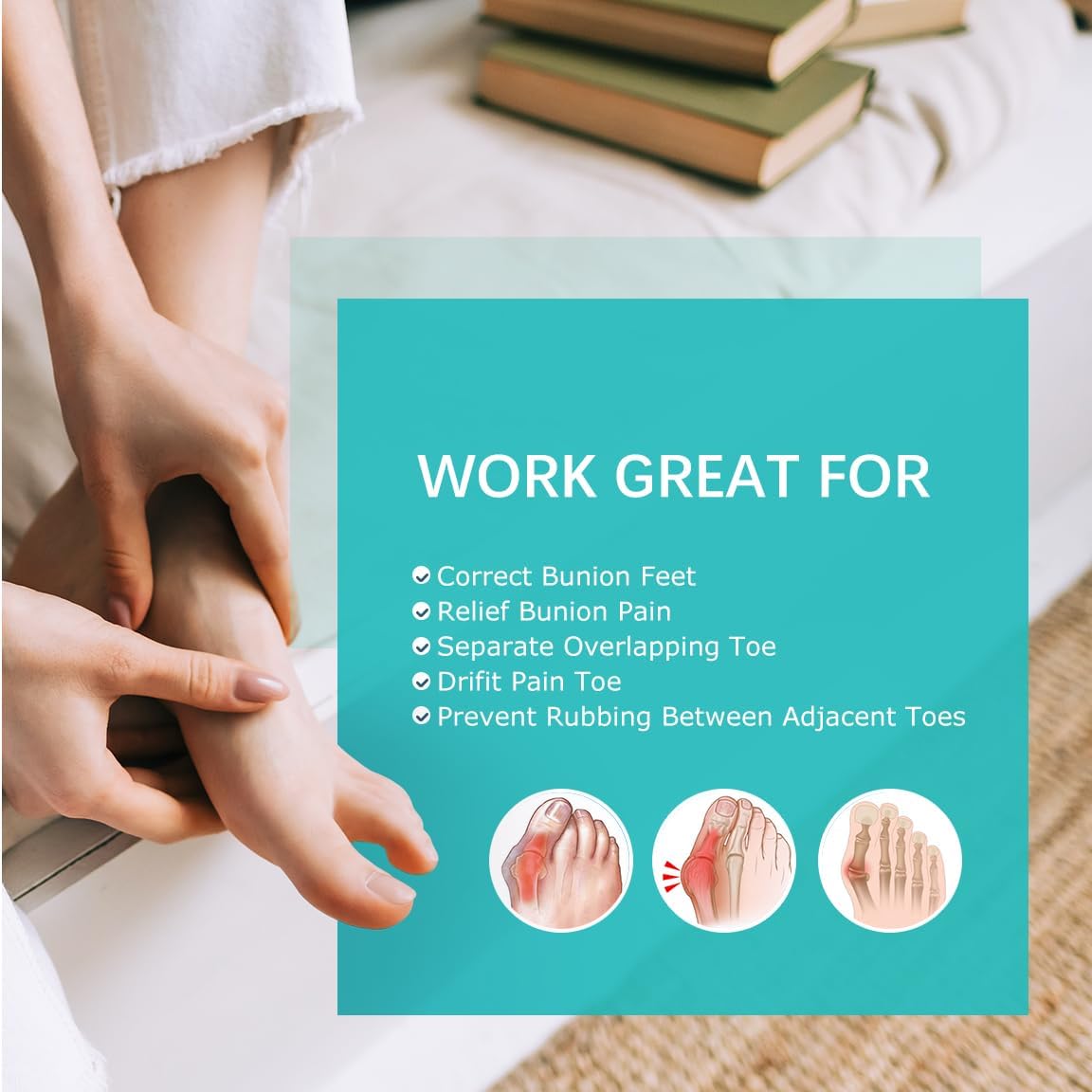 Upgraded Gel Toe Separators - 12 Pack Aloe Vera Extract Infused Silicone Toe Spacers for Straightening Overlapping Toes, Bunions, Calluses – Bunion Corrector for Men and Women(Small Size)