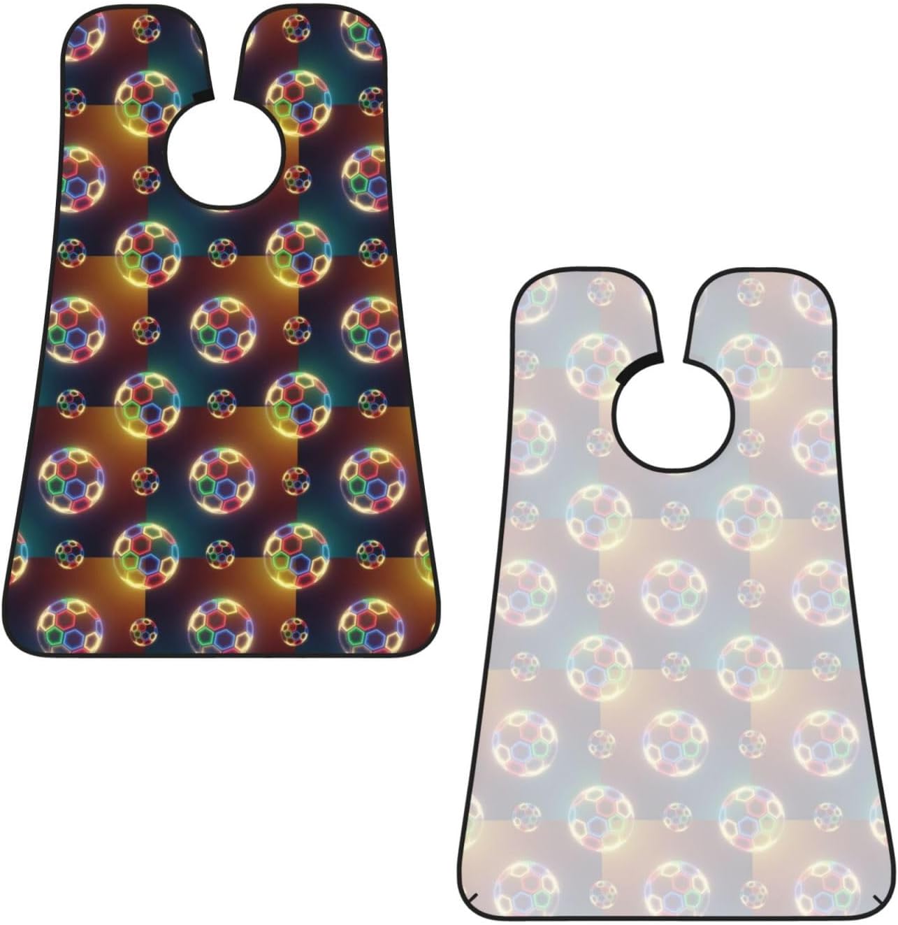 Ultimate Shaving Bib, Beard Trimming Apron with Hair Catcher, Football Ball Fire Soccer