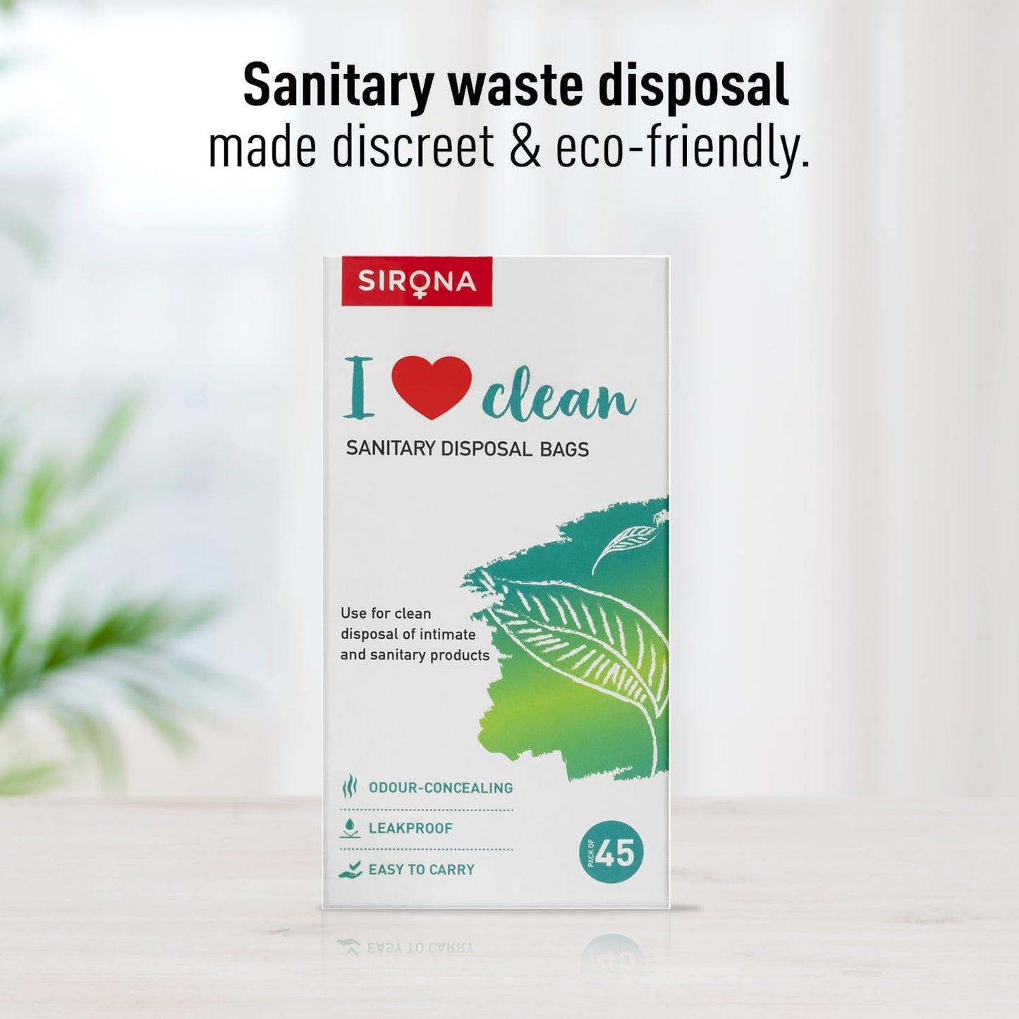 Sirona Sanitary Disposable Bags - 45 Bags for Discreet Disposal of Tampons, Condoms, Sanitary Pads, Panty Liner and Personal Hygiene Waste