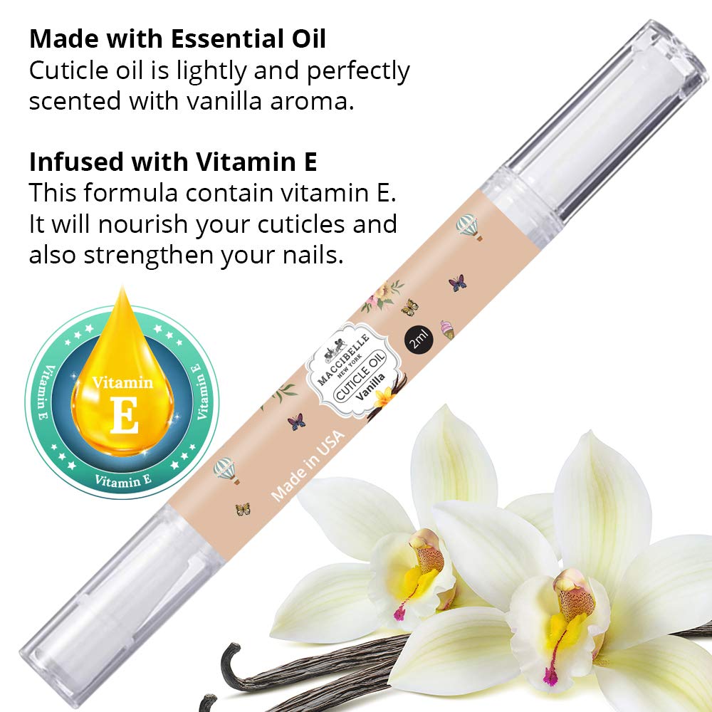 Maccibelle Pure Cuticle & Nail Oil Pen 2ml Heals Dry Cracked Cuticles (Sweet Vanilla)