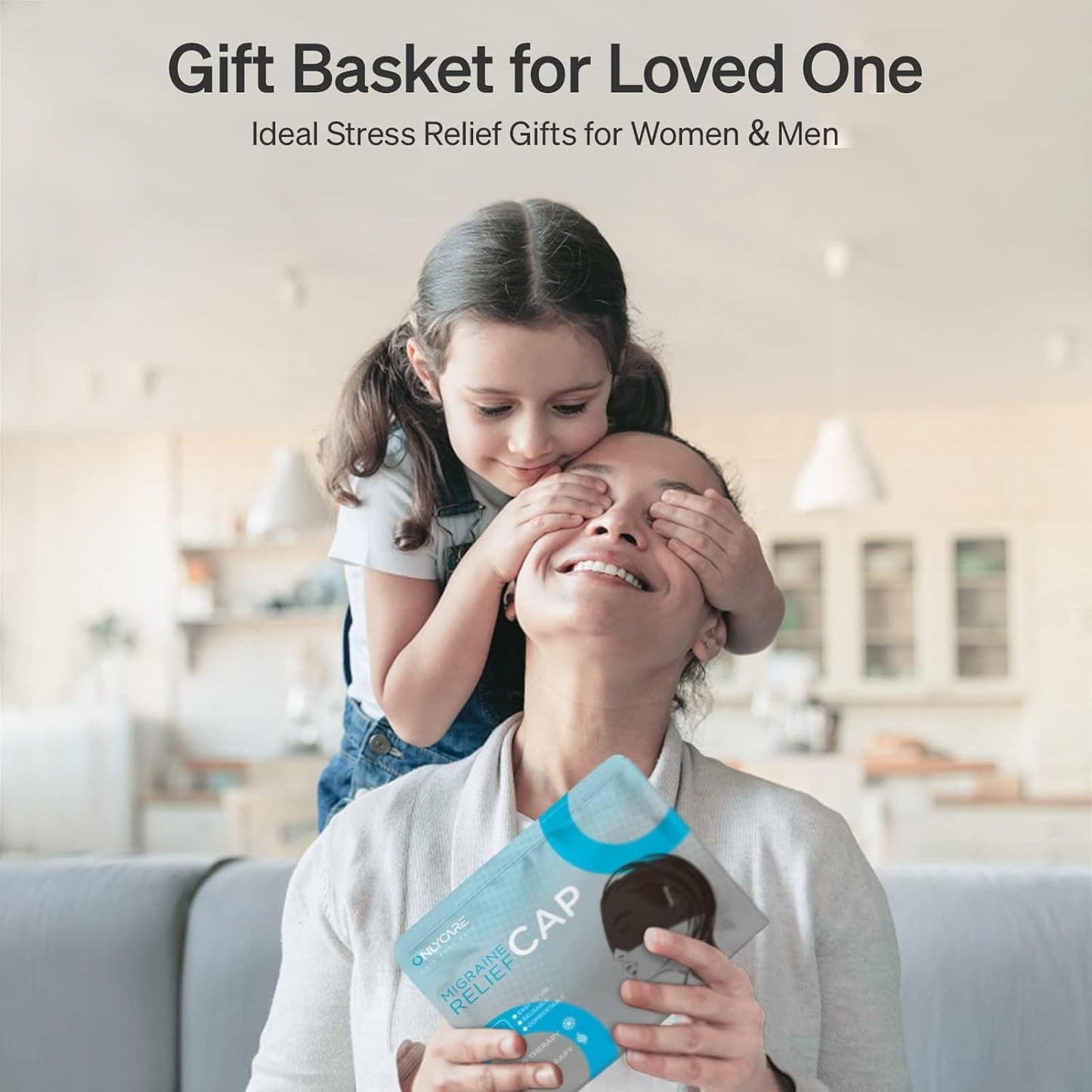 ONLYCARE Migraine Relief Cap,Soothing Migraine Mask,Upgraded Odorless Gel Ice Head Wrap, Hot and Cold Therapy, FSA or HSA Eligible Headache Ice Pack for Tension and Stress (Blue)