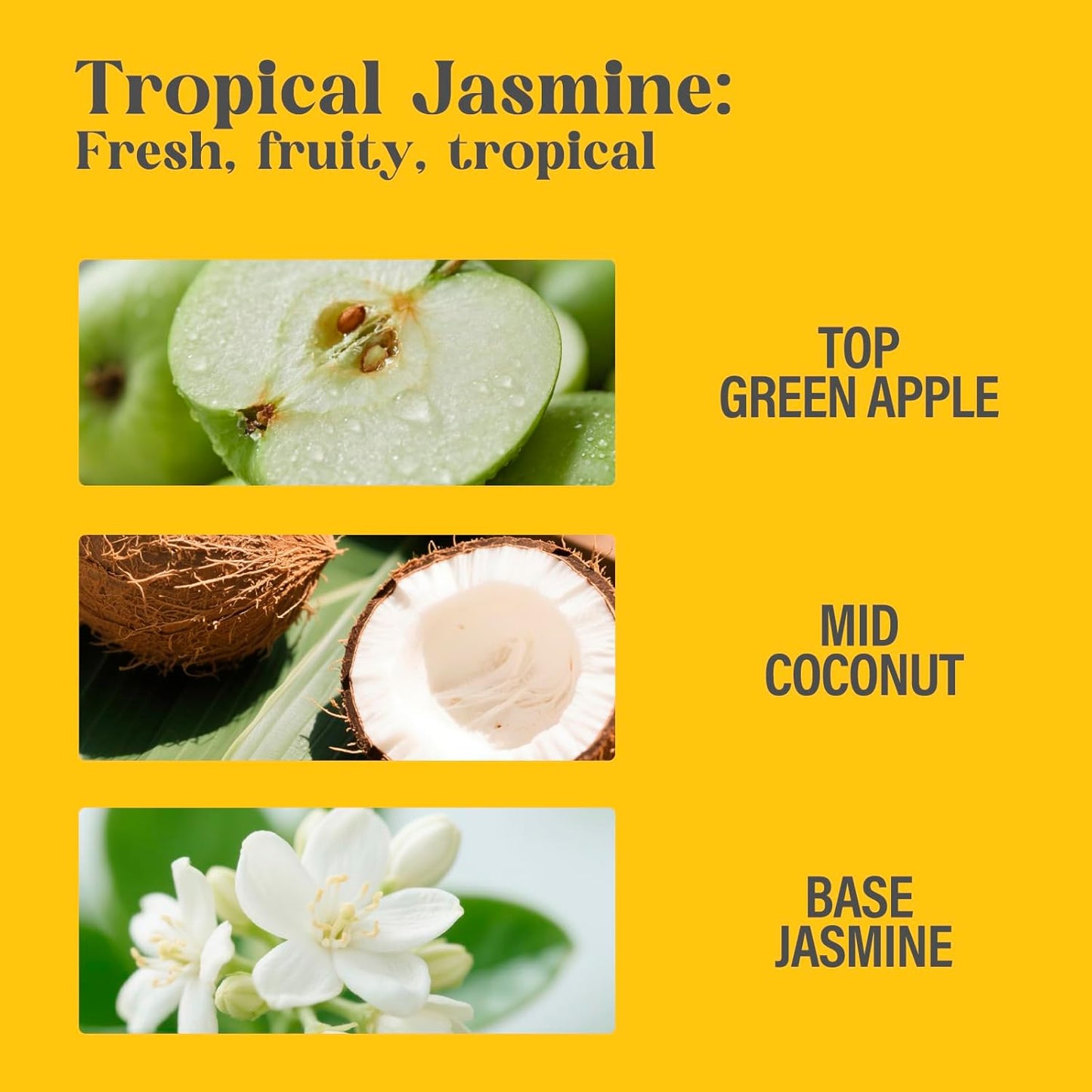 Body Spray for Women, Tropical Jasmine, Diamond embellished Fragrance Mist, 3.4 fl oz