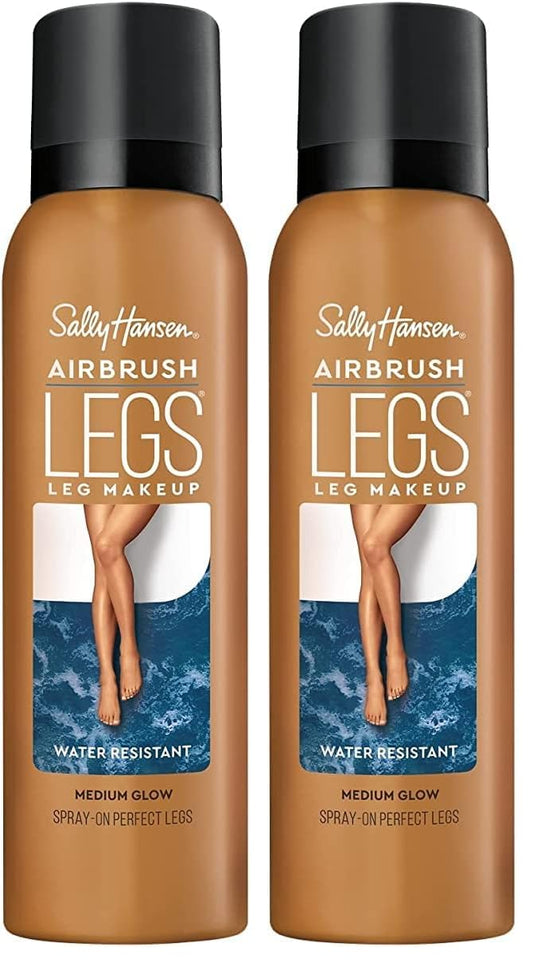 Sally Hansen Airbrush Legs, Leg Spray-On Makeup, Medium Glow 4.4 Oz (Pack of 2)