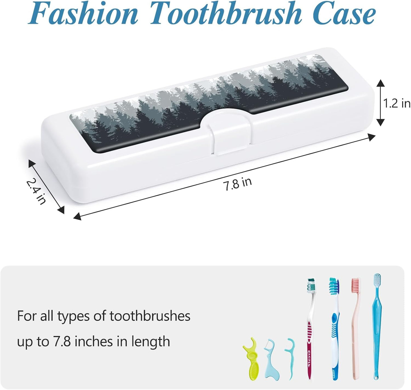 Toothbrush Travel Case - Colorful Pattern, Holder and Covers for Toothbrushes, Includes Tongue Scraper Case