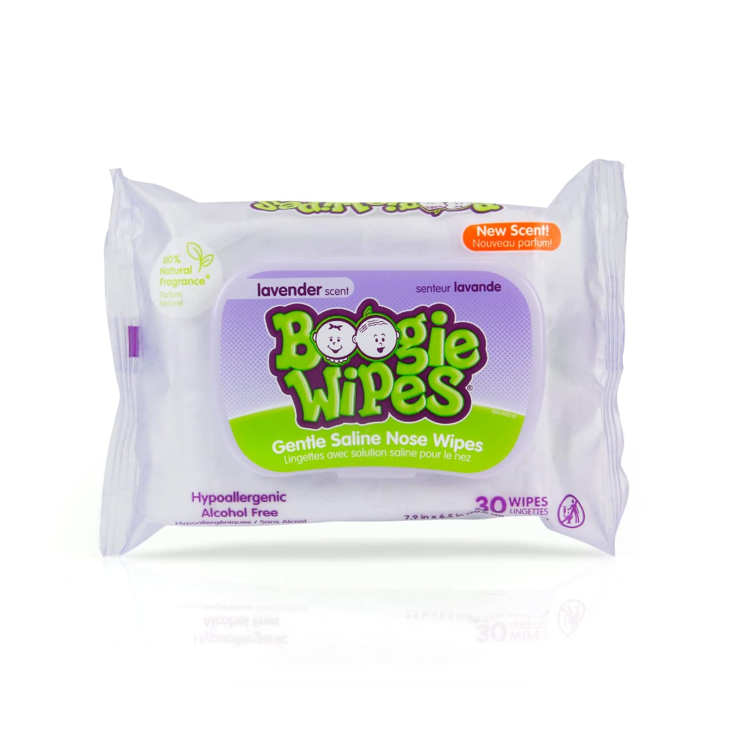 Baby Wipes by Boogie Wipes, Wet Wipes for Face, Hand, Body & Nose, Made with Vitamin E, Aloe, Chamomile and Natural Saline, Natural Lavender Scent, 30 Count, Pack of 6