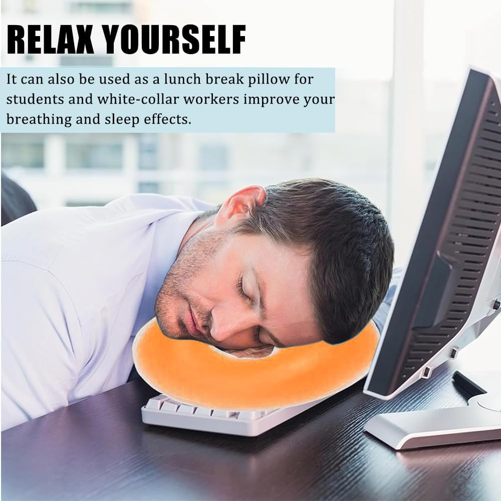 Silicone Face Massage Pillow,SPA Beauty Face Relax Headrest,Salon Skin Care Soft Overlay Travel Head Support,Yellow