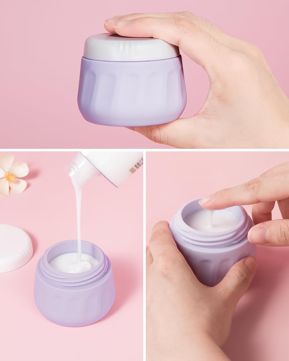 Travel Bottles for Toiletries 8 Pack, Travel Size Toiletries, Tsa Approved Travel Size Containers 3oz, with Travel Essentials Clear Bag, Leak Proof Silicone Squeezable Creams Jars