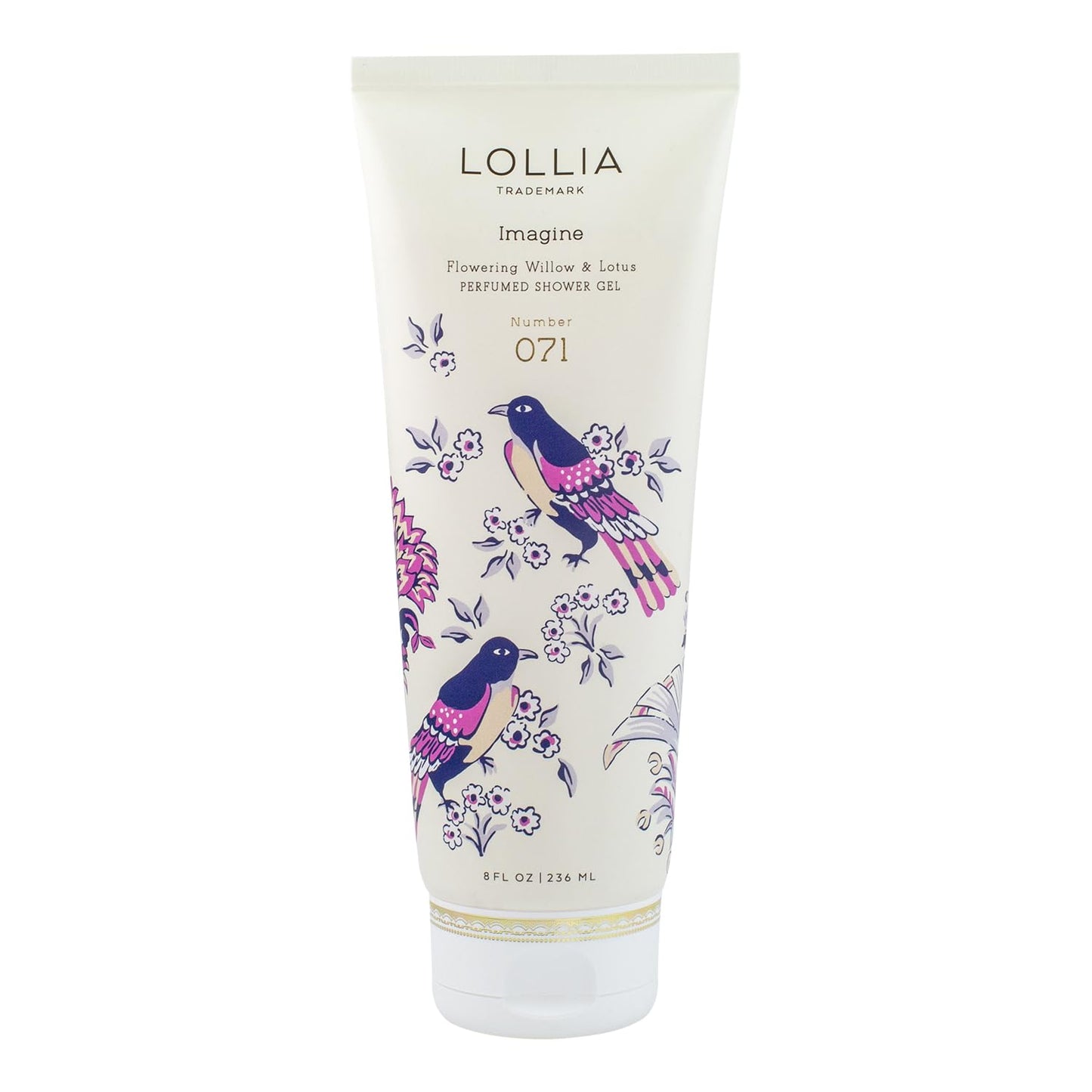 LOLLIA Imagine Shower Gel, 8 fl. oz. – Flowering Willow & Lotus – Scented Shower Gel Body Wash, Shea Butter Body Wash, Bath Wash for Women, Beautiful Shower Gel, Moisturizing Body Wash