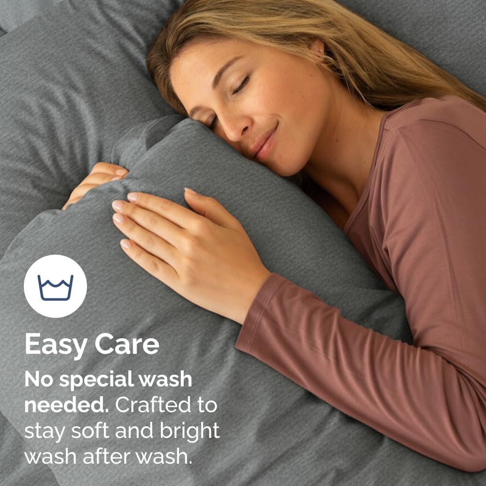 Standard Pillow Cases Set of 8 - Ultra Soft Hotel Quality Pillowcase Covers - Comfy & Wrinkle Free - Shrink, Stain & Fade Resistant - Machine Washable Pillow Protectors - 8 Piece Set - Heathered Grey