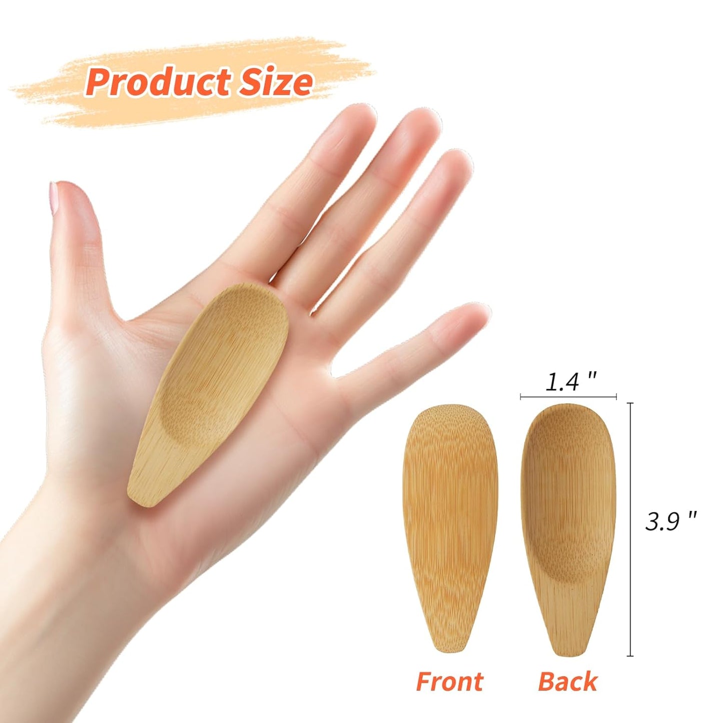 4PCS Deodorant Cream Applicators, Bamboo Multi-functional Applicator for Deodorant Cream, Facial Mud, Cosmetic Mask, Facial Clay