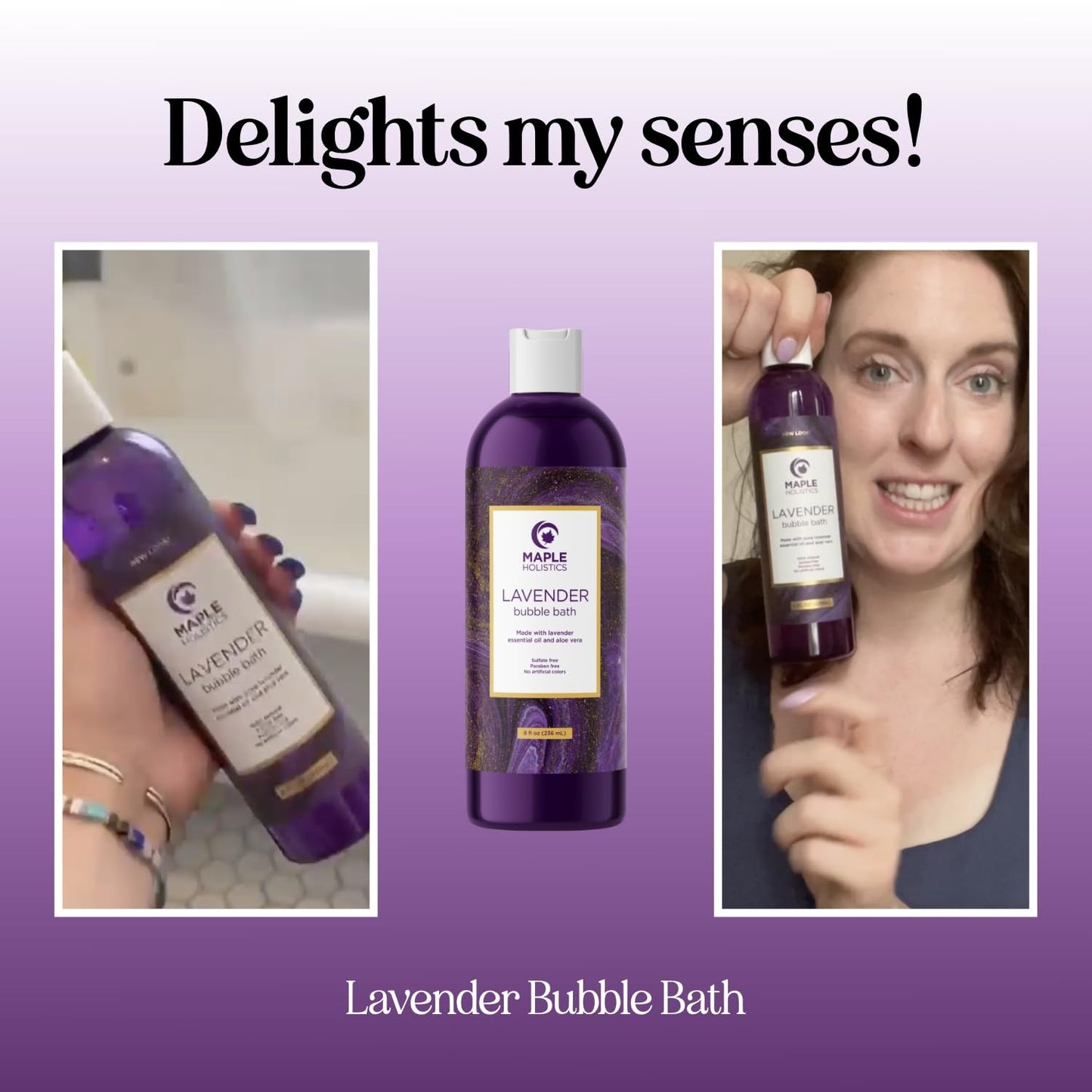 Premium Lavender Bubble Bath for Women - Moisturizing Foaming Bath Bubbles for Adults with Chamomile Clary Sage & Lavender Aromatherapy Oils for Relaxing Self Care - Paraben & Sulfate Free (8 Fl Oz)