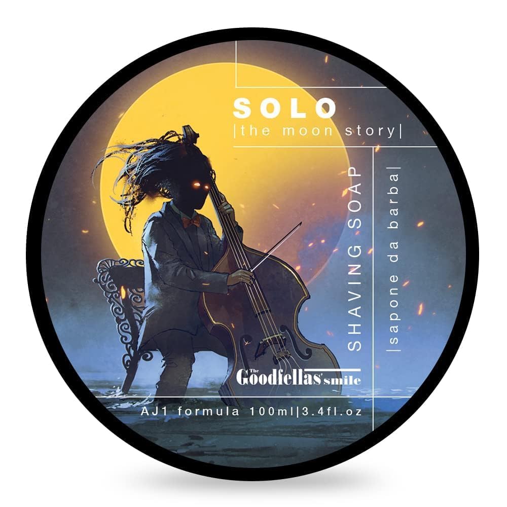 The Goodfellas’ Smile SOLO (Sandalwood & Mandarin Orange) Italian Shaving Soap – Semi-Soft Lathering Soap for Wet Shaving, Traditional Grooming & Use with a Shaving Brush