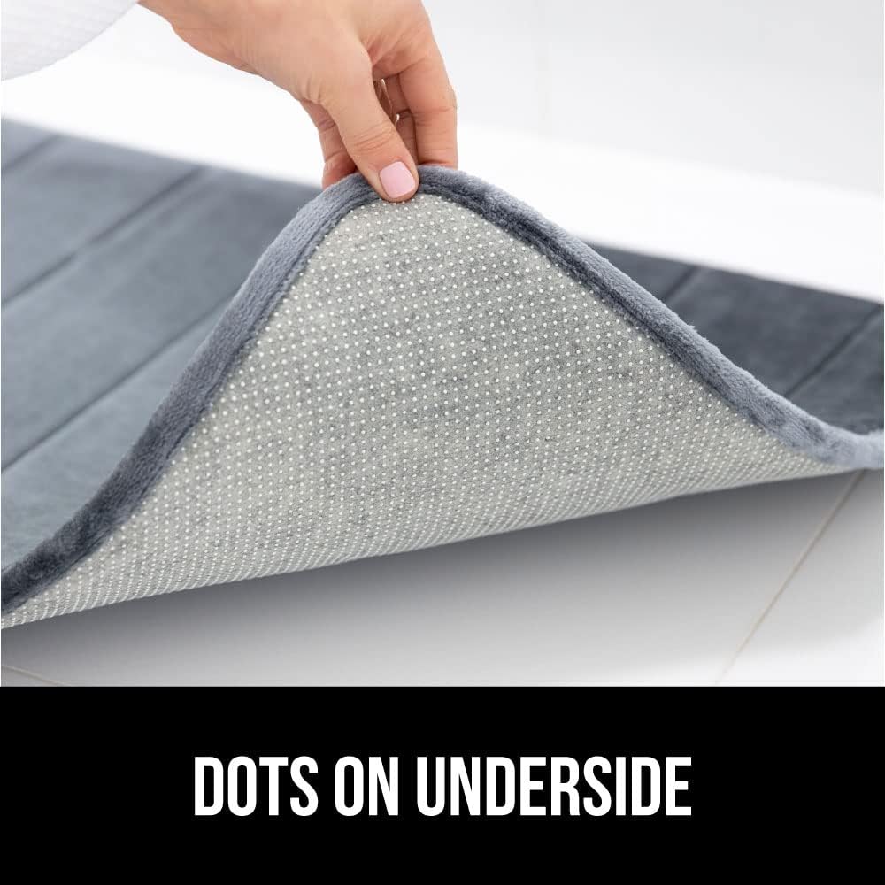 GORILLA GRIP Memory Foam Bath Mat, Soft Absorbent US Designed Bathroom Rug, Gripping Dots Machine Washable Bathmat, Cushioned Floor Mats, Shower Sink Rugs Room Décor Accessories, 30x20 Graphite Gray