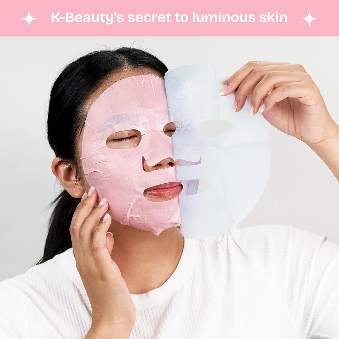 FACETORY K Beauty Face Mask Skin Care – Radiance & Hydration Sheet Mask for Radiant Skin (10 Pack) | Bachelorette Favors & Girls Night Must-Have