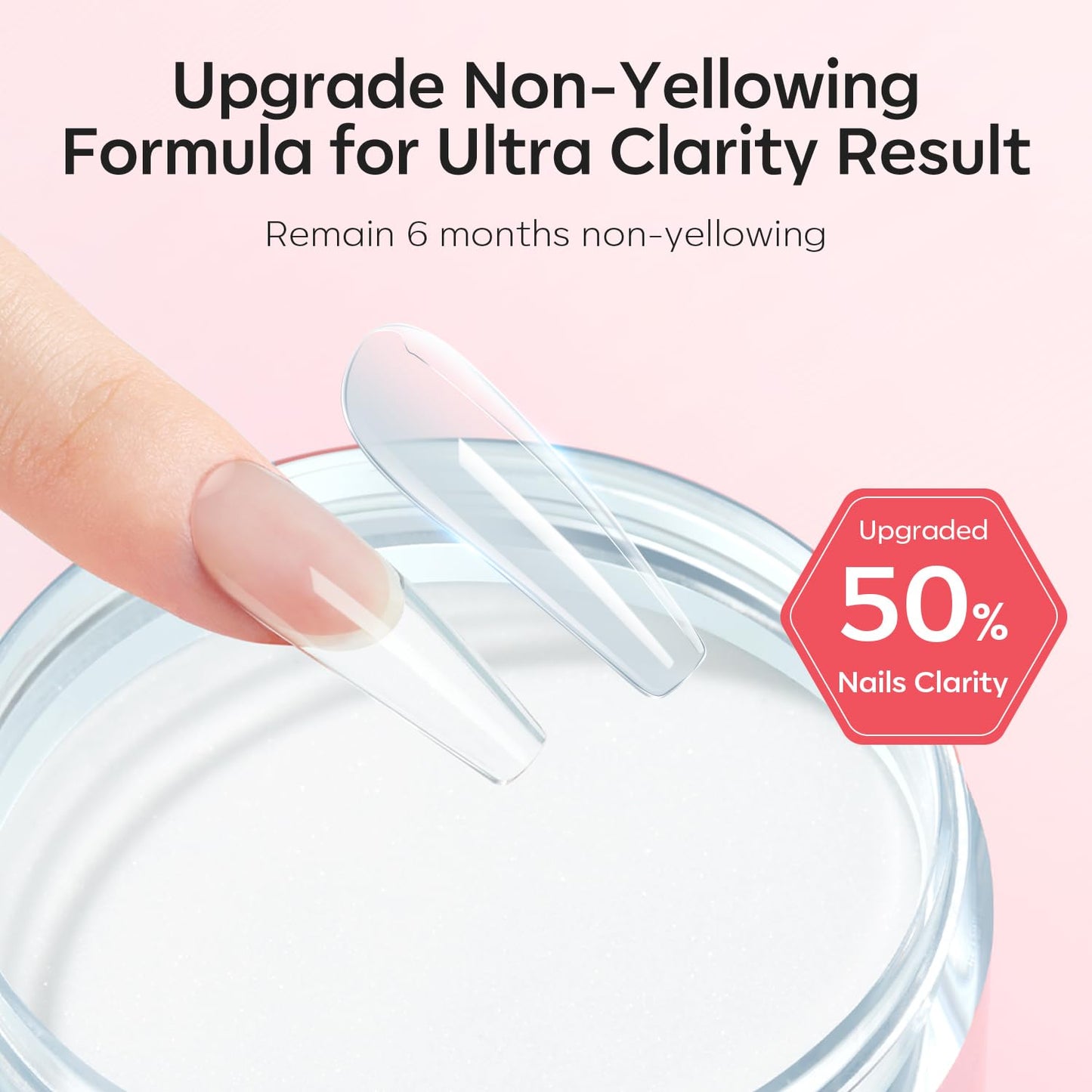 Modelones Clear Acrylic Powder, 4.23oz Acrylic Powder Large Capacity Professional Acrylic Nail Powder Polymer for 3D French Nail Manicure Extension Nail Carving, Long-Lasting Beauty Gifts