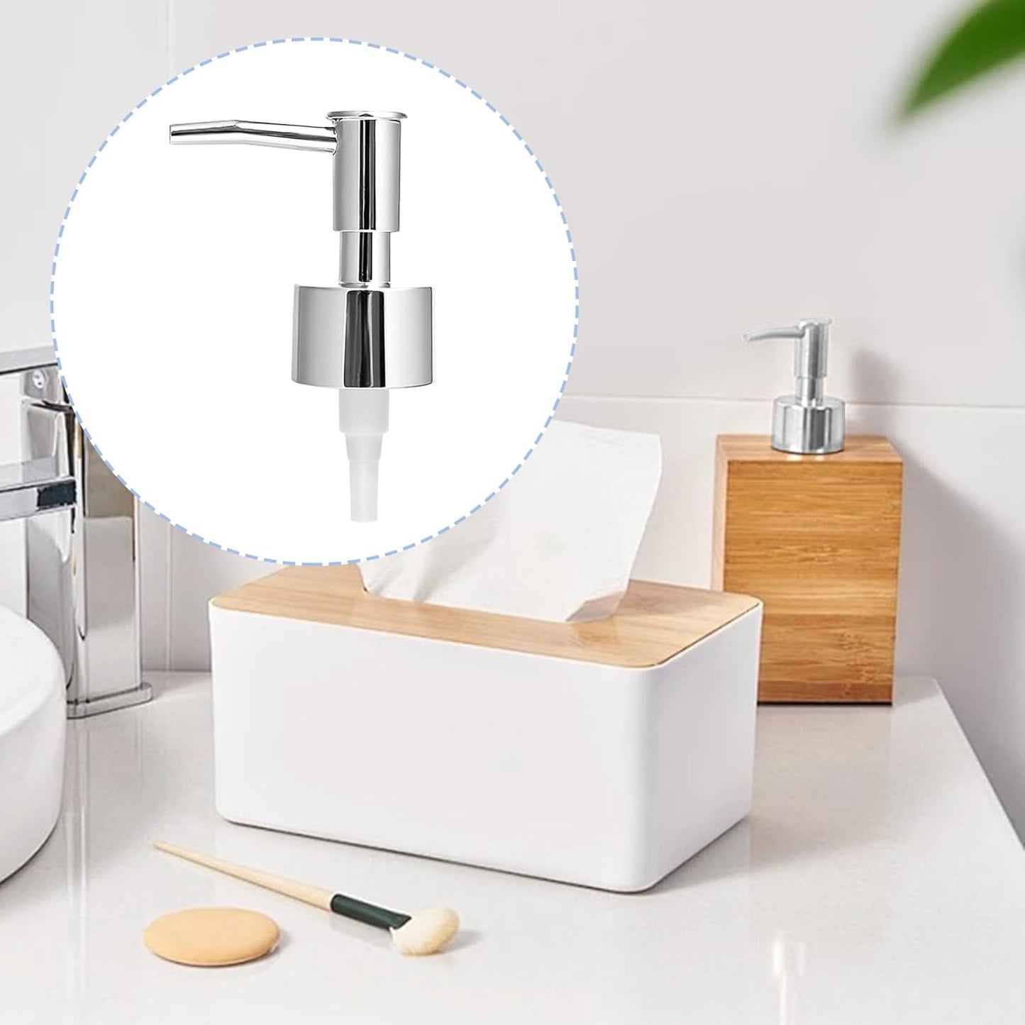 2 Pack Soap Dispenser Pump Replacement,Reusable Pump Head Replacement for Lotion Soap Dispenser Bottle,Lotion Bottle Pump Replacement(Silver)