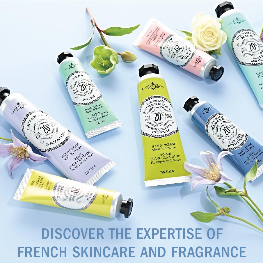 La Chatelaine 20% Shea Butter Hand Cream Travel Size, Organic Argan Oil, Moisturizing, Nourishing, Repairing, Extra-Rich Hand Lotion, Made in France, Paraben Free, 1 oz / 30ml (Rose Blossom)