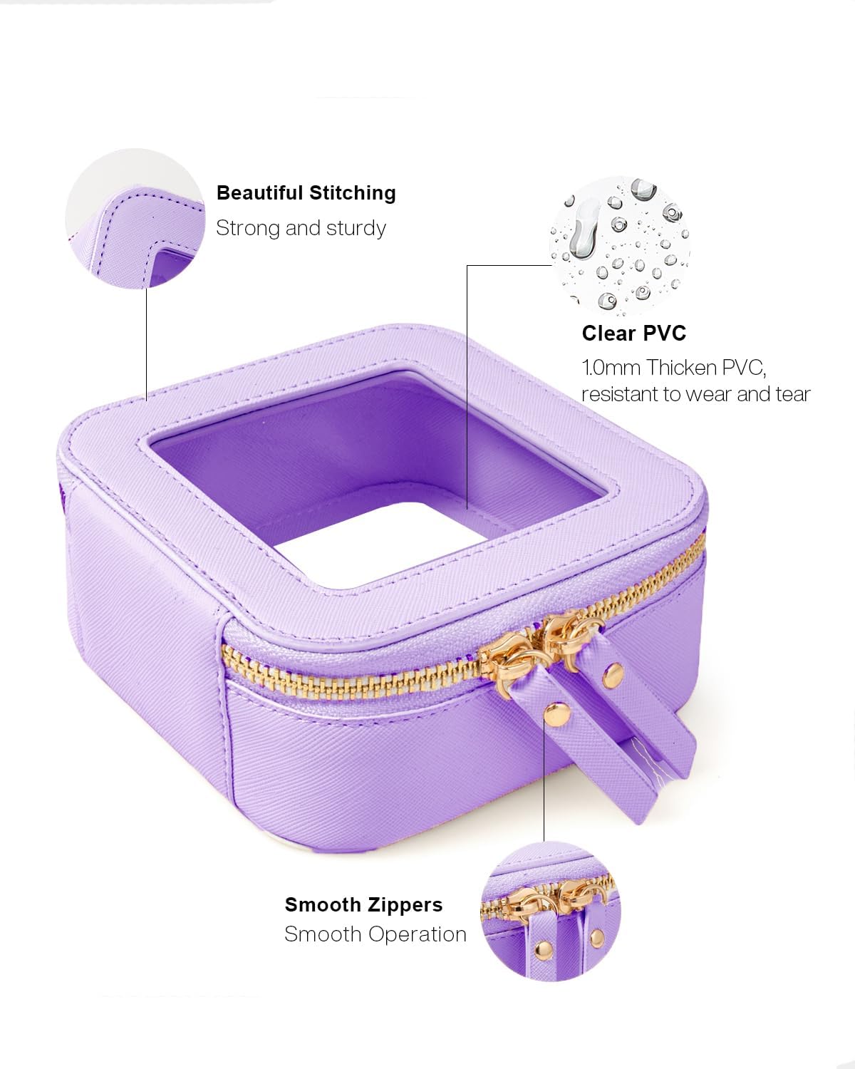 Travel Clear Makeup Bag Set, TSA Approved Cosmetic Bag Case with Zipper Portable Makeup Pouch Toiletry Bag Women Traveling Cosmetic Organizer Storage Bag Car Organizer Car Essentials for Women