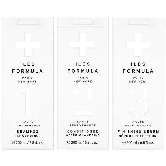 ILES FORMULA Signature Collection Deep Repair Shampoo & Conditioner w/Finishing Serum Blow Dry Cream for Dry, Damaged, Frizzy Hair - Hydrating Hair Care for Less Breakage & Healthy Hair Growth