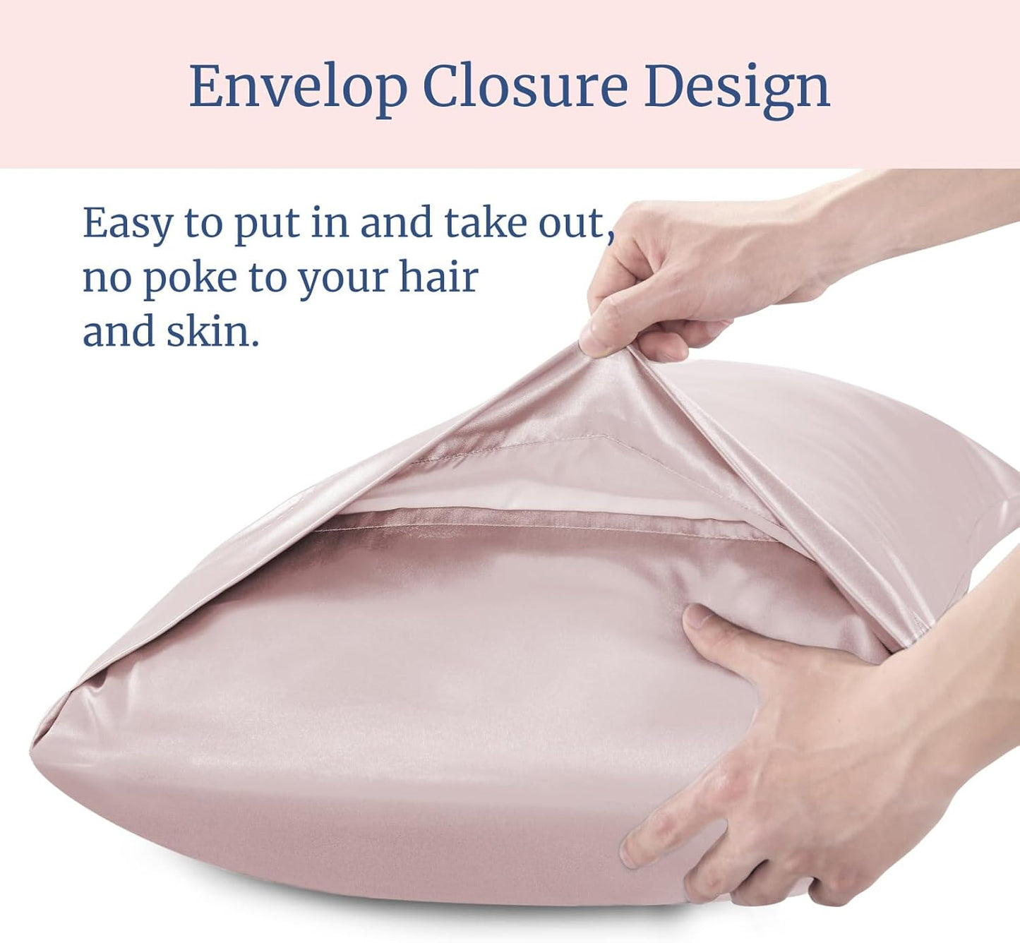 BEDELITE Satin Pillowcase for Hair and Skin, Super Soft and Cooling Similar to Silk Pillow Cases 2 Pack with Envelope Closure, Gift for Women Men(20"x36" King Size, Lotus Pink)