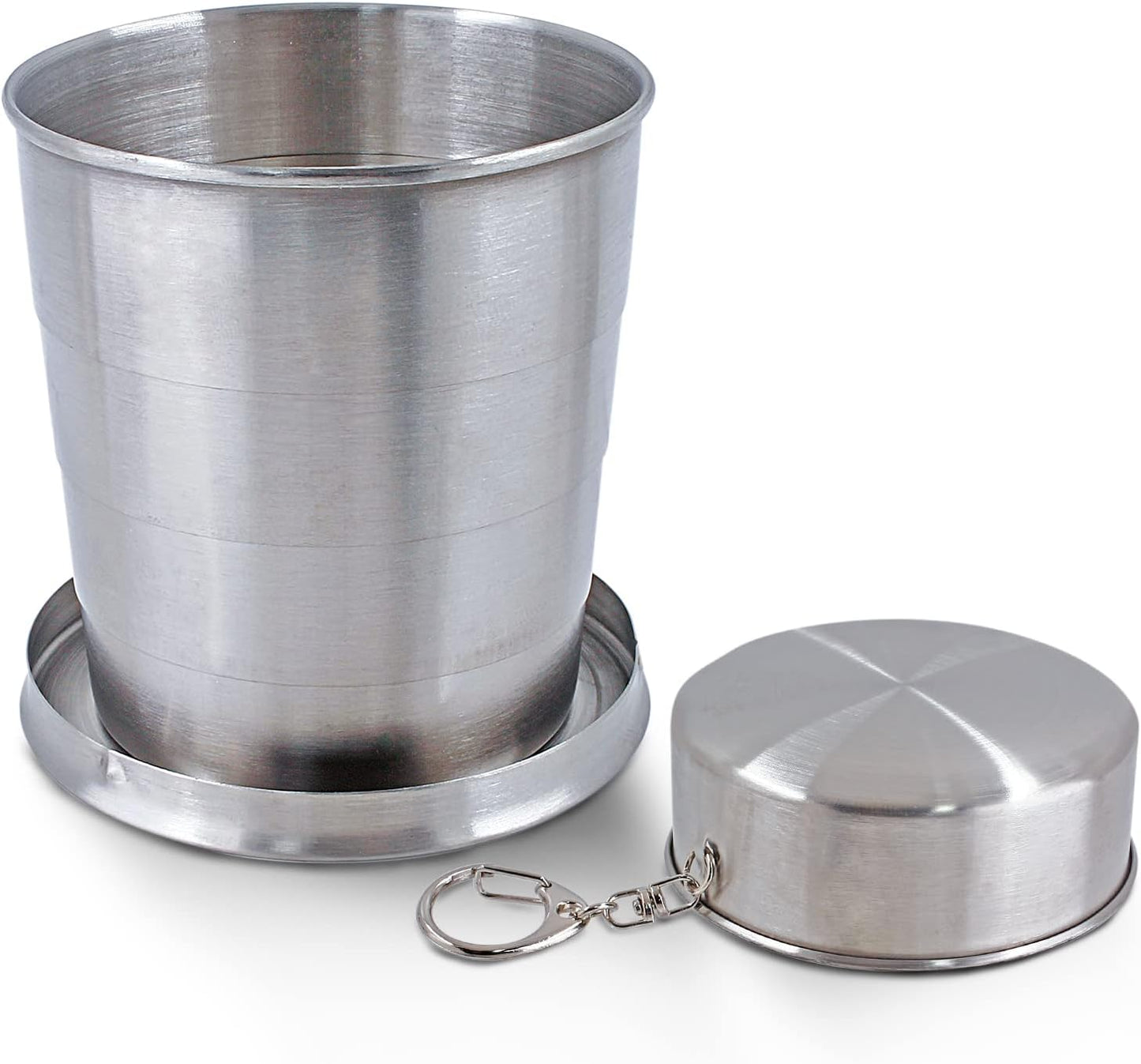 Litoexpe 8.45oz Collapsible Travel Cup With Keychain, Stainless Steel Folding Camping Cup Portable Drinking Mug For Hiking, Picnic and other Outdoor Activities, 250ml