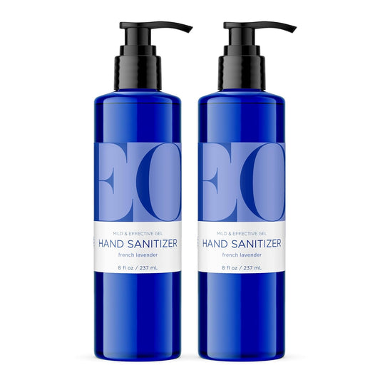 EO Hand Sanitizer, 8 Ounce (Pack of 2), French Lavender made with Sugarcane Alcohol with Essential Oils, 99% Effective Against Germs