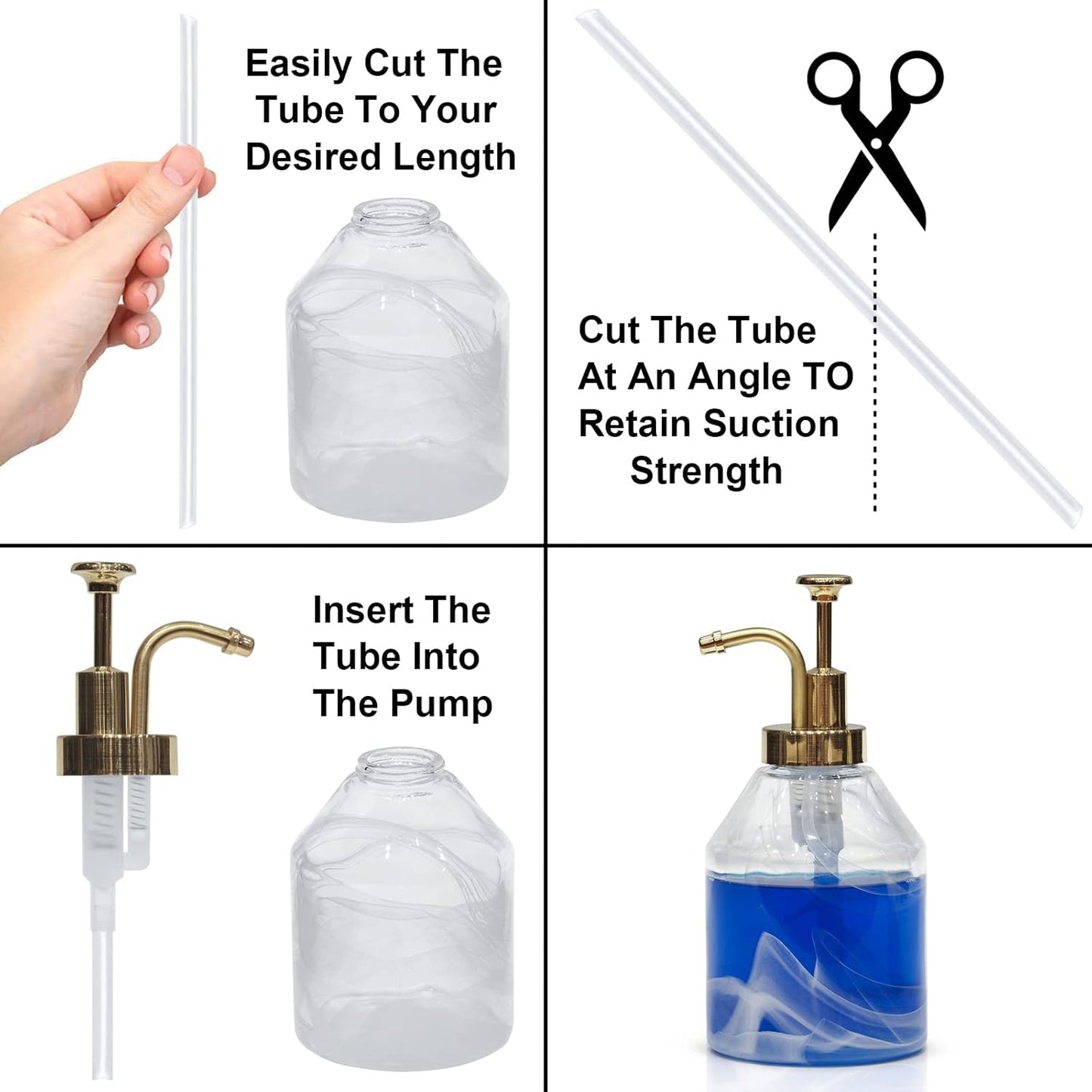 Soap&Lotion Dispensers Replacement Made of ABS Material,Smooth Action Oil Can Pump Head Suitable for Wider Mouth Bottle of 1.3 in (33 mm) Thread,Stylish Pump for Bottles DIY-Chrome Gold