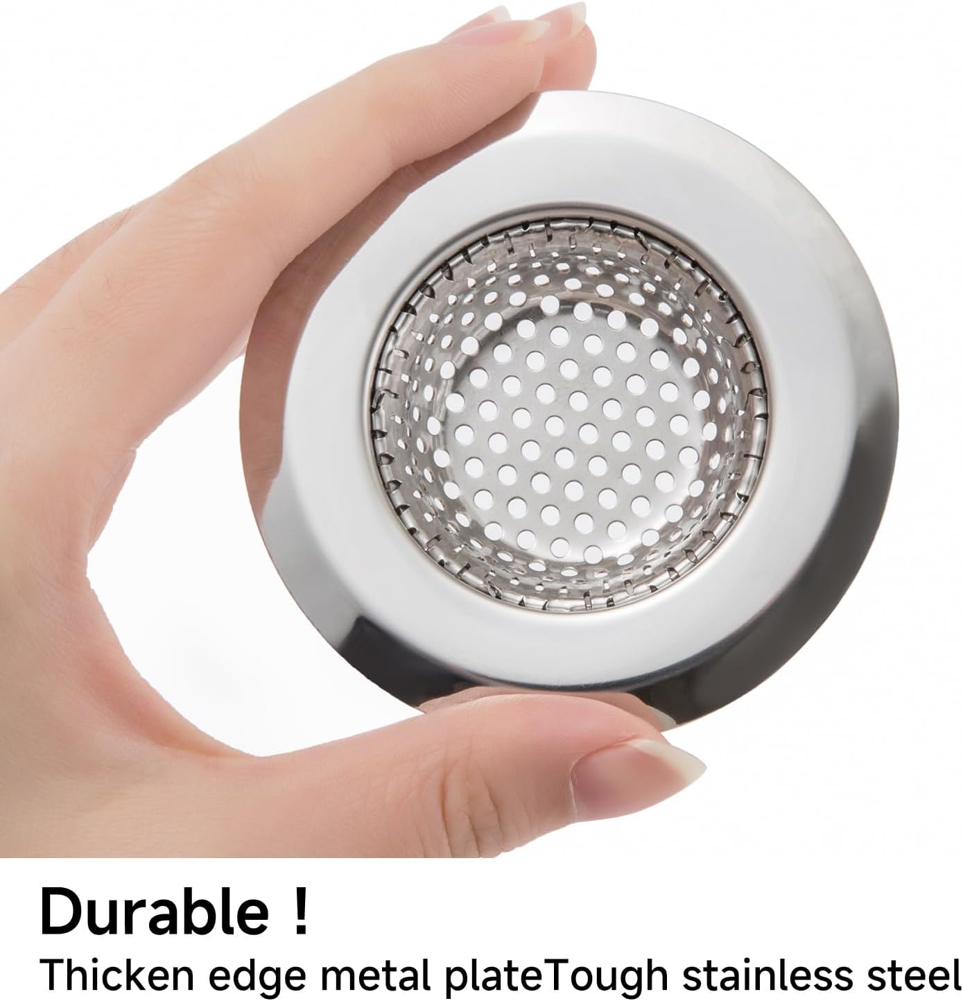 2PCS Bathtub Drain Strainer Cover - 2.84 inch Stainless Steel Shower Drain Hair Catcher