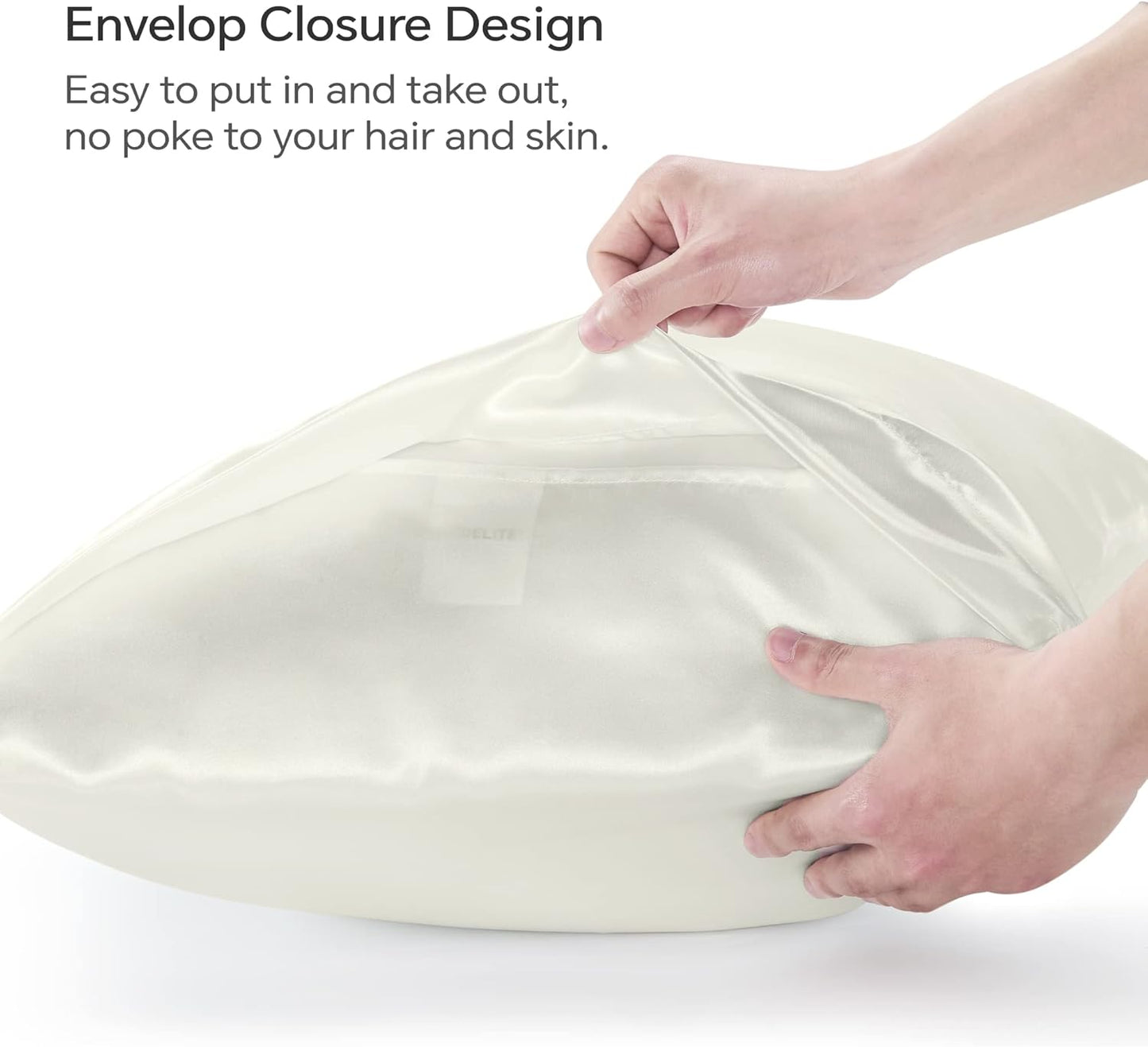 BEDELITE Satin Body Pillow Cover, Super Soft and Cooling Body Pillow Pillowcase for Hair and Skin, Breathable Silky Full Long Pillowcase Cover(20"x54", Ivory)