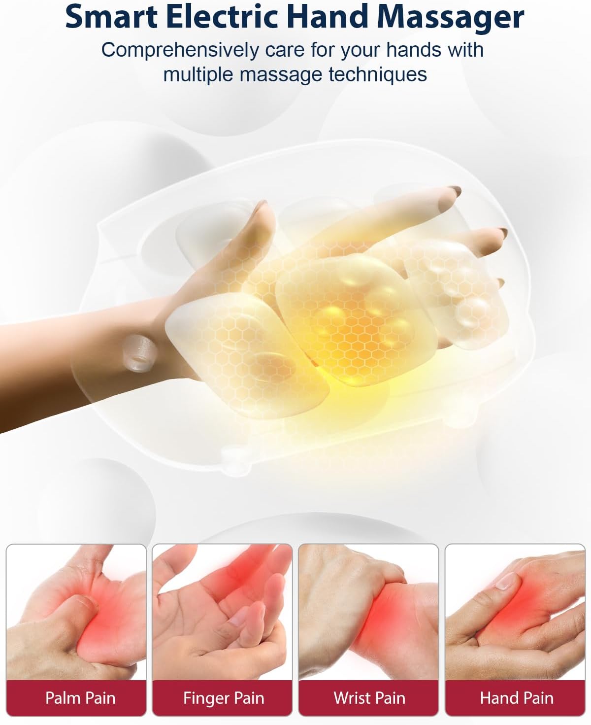 CINCOM Hand Massager - Cordless Hand Massager with Heat and Compression for Arthritis and Carpal Tunnel, Gifts for Women(Rose)