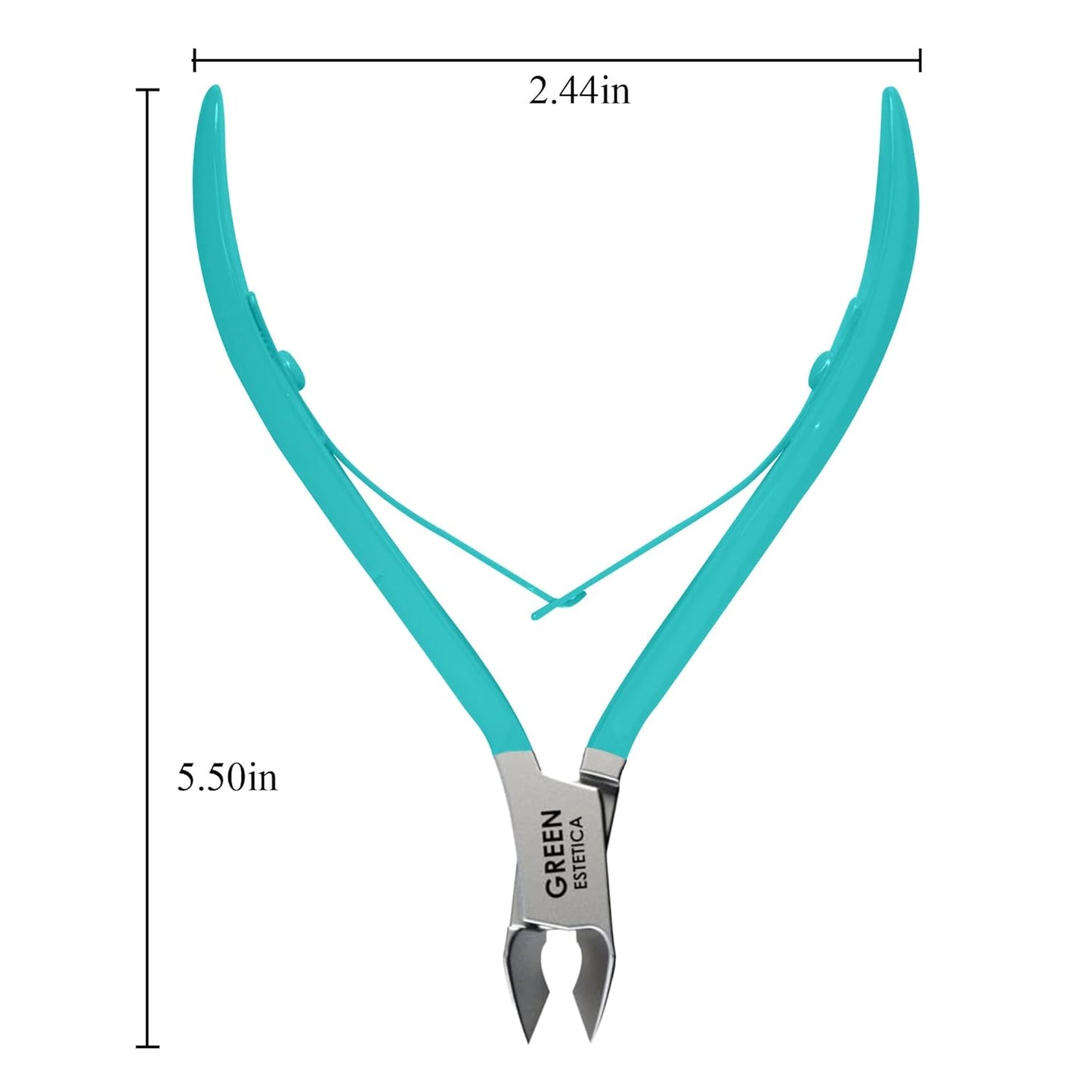 Professional Cuticle Trimmer Nail Cuticle Cutter Stainless Steel Cuticle Nippers with Sharp Blades of Cuticle Remover Clippers Manicure Tools Double Spring for Nail Care Pedicure Nail Tools (Cyan)