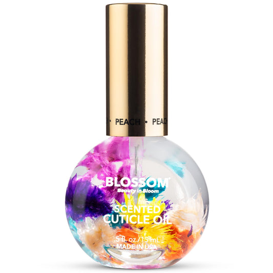 Blossom Cuticle Oil for Nails, Hydrating, Moisturizing, Scented Nail Oil Cuticle Care, Infused with Real Flowers, Made in USA, 0.5 fl. oz, Juicy Peach