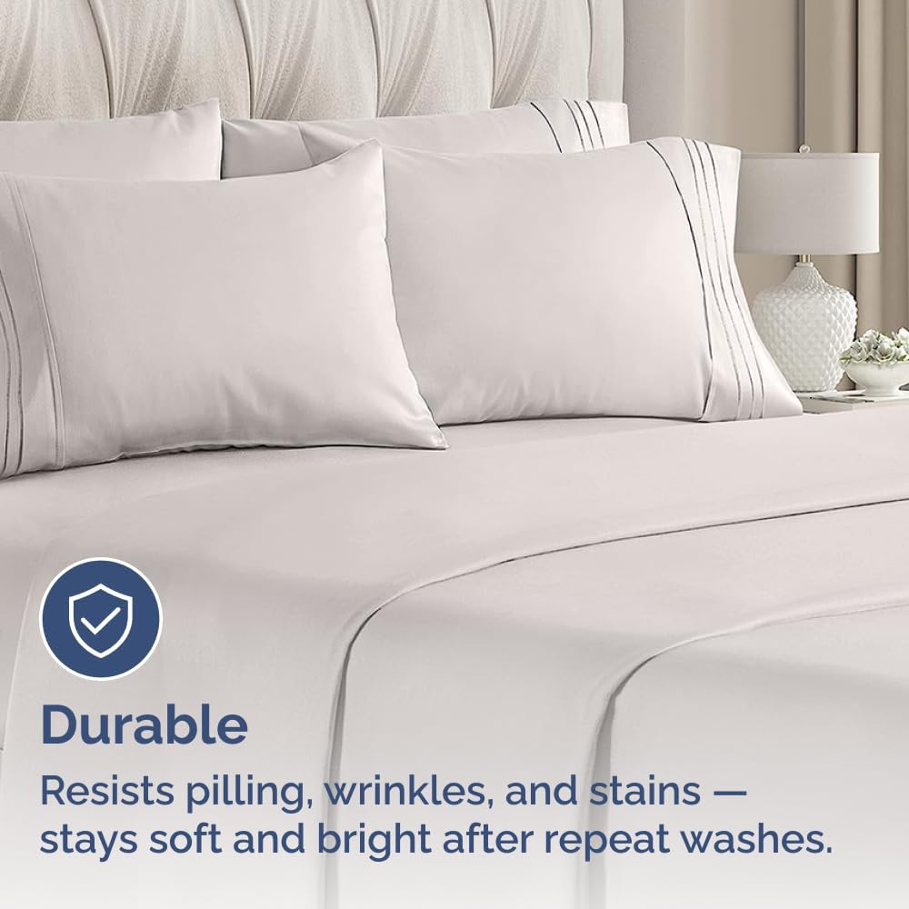 Queen Pillow Cases Set of 8 - Ultra Soft Hotel Quality Pillowcase Covers - Comfy, Cozy & Wrinkle Free - Shrink, Stain & Fade Resistant - Machine Washable Pillow Protectors - 8 Piece Set - Light Grey