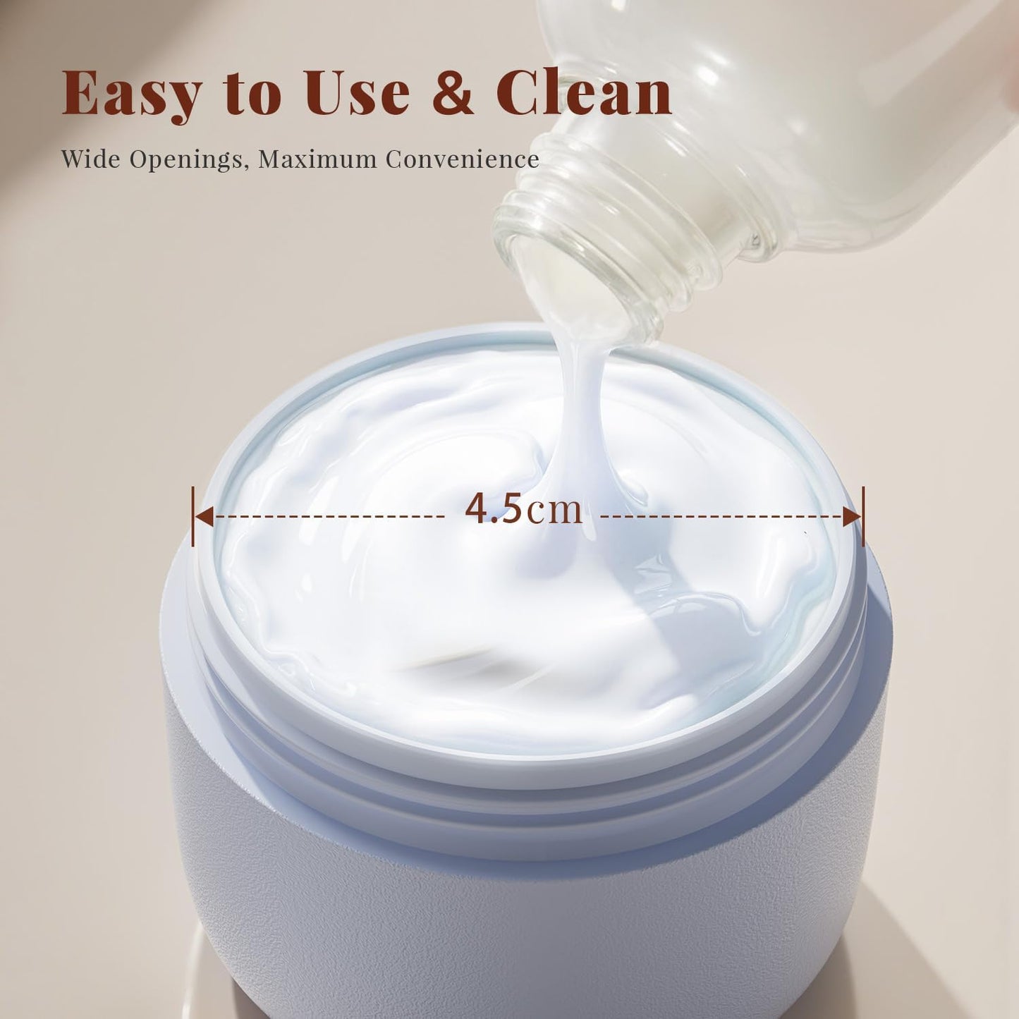 New Travel Toiletry Containers [Ultra Leakproof] TSA-Approved, PLA Hard Shell Jars with 5 Magnetic Labels, Wide Mouth Bottles for Lotion, Cleanser, Shampoo, Conditioner, Blue, 3 Pack, 1OZ