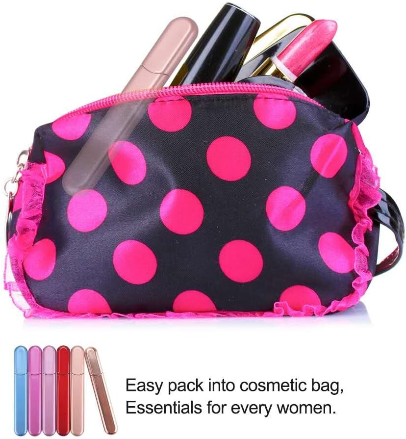 Premium Glass Nail File with Case, Crystal Diamond Salon Best Beauty Nail Buffer for Natural and Acrylic Nails Christmas Gift for Woman and Man,Wine Red