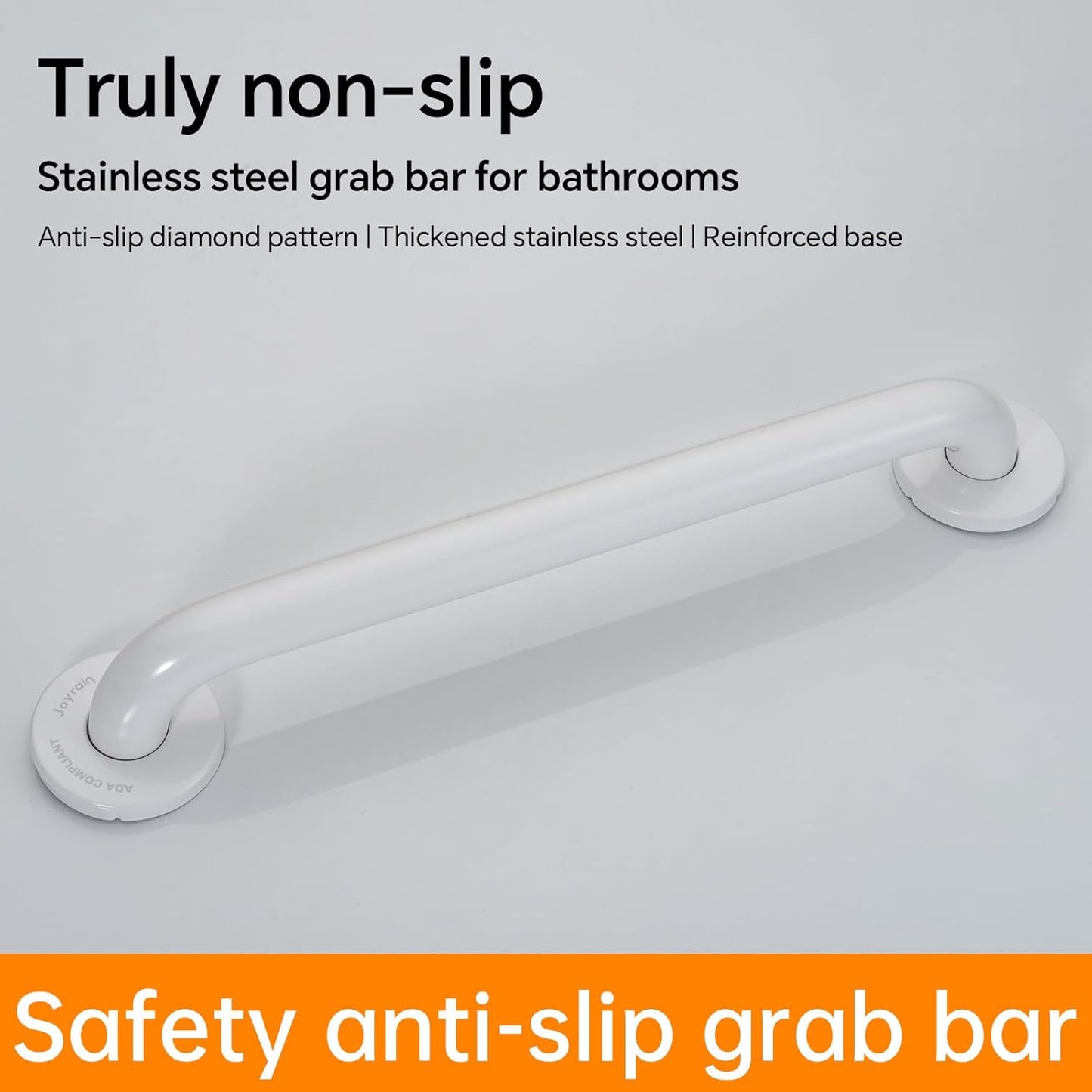 Joyrain 16-inch Bathroom Safety Grab Bar - 500lb Weight Capacity ADA Certified Anti-Slip Handle for Shower/Tub/Toilet, Elderly & Disabled Assist (White, 18 inch)