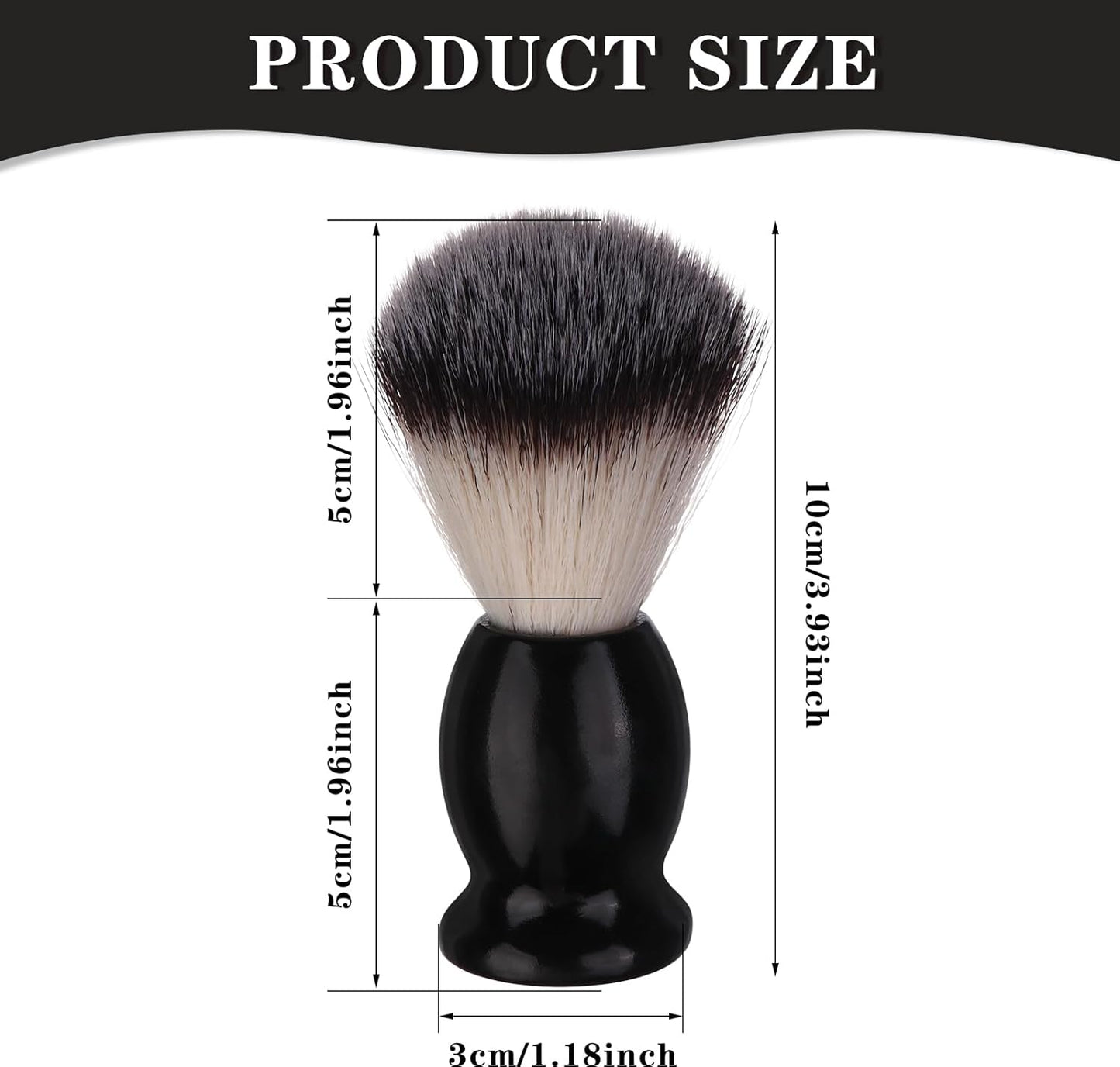 7Pcs Men Shaving Brush Wood Handle, Professional Salon Tools Hand Crafted Shaving Brush Wood Handle Black Wood Handle Shave Brushes Handmade Nylon Hair Brush for Men