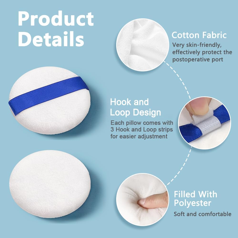 4 Pack Pacemaker Incision Protector Post Surgery Bra Strap Pad Chest Cushion to Prevent Wound Rubbing for Heart Surgery Recovery Support Pad for Bra Straps Chest Port Cushion Support White