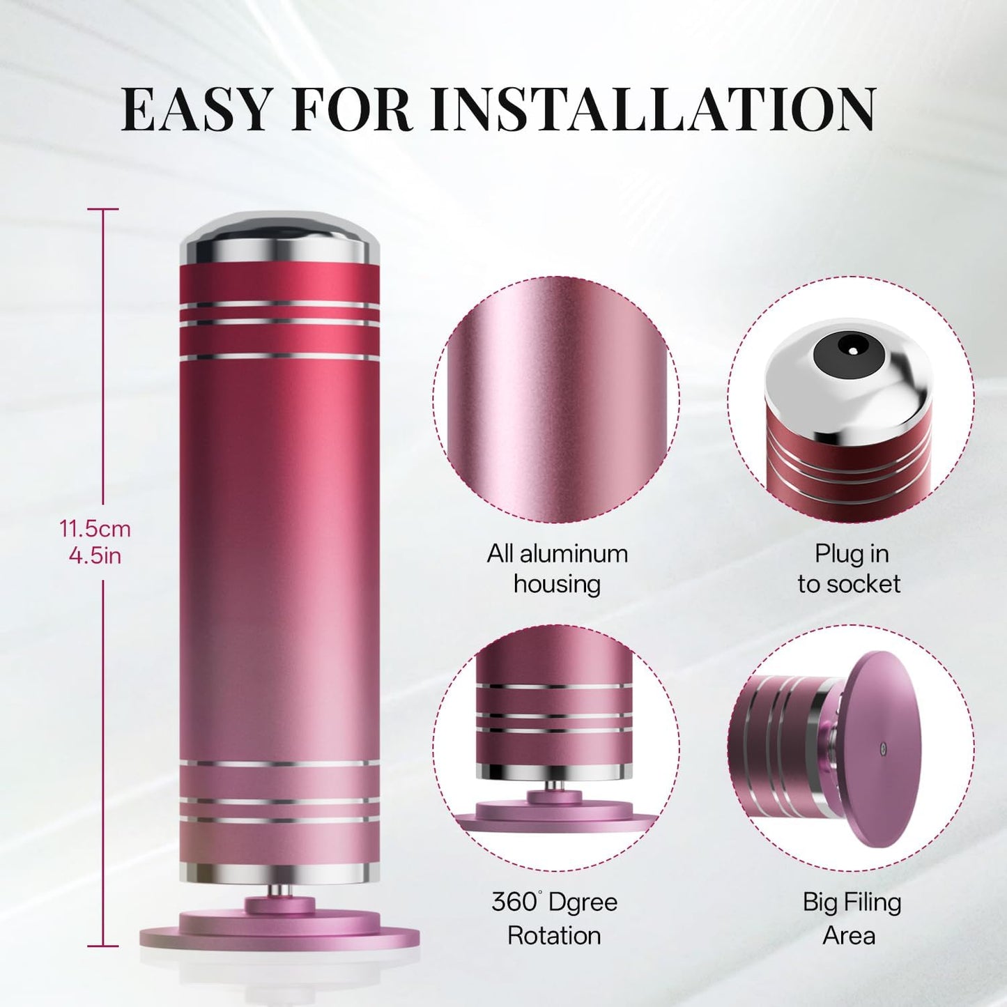 krofaue 1000RPM Electric Foot Callus Remover - Stepless Speed Control Foot Sander with 60pcs Replacement Sandpaper Disk, Electric Foot File Professional Pedicure Tool for Women Dead Cracked Hard Skin