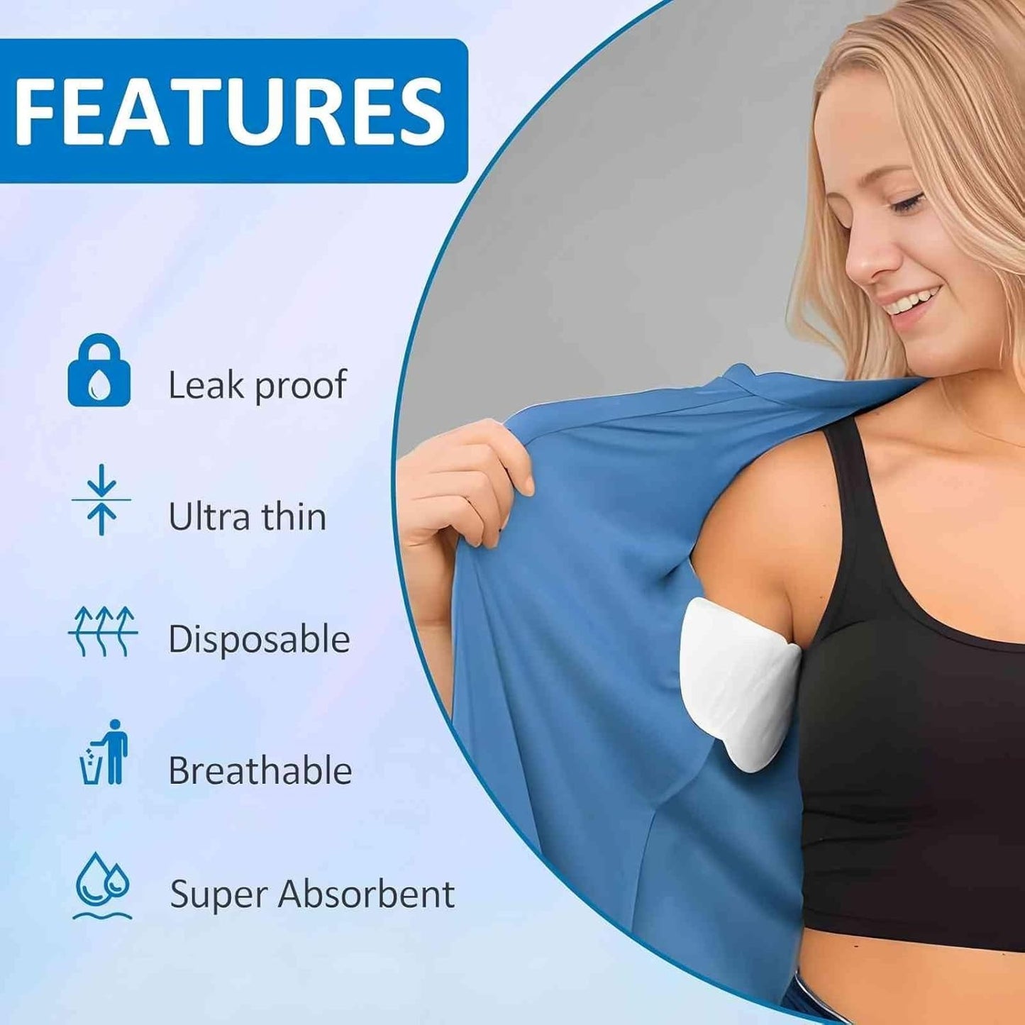 Armpit Sweat Pads, Unadir Underarm Sweat Pads for Women and Men [100 Packs], Disposable Underarm Pads for Sweating Women, With our Disposable Underarm Sweat Shields, Reclaim Your Confidence