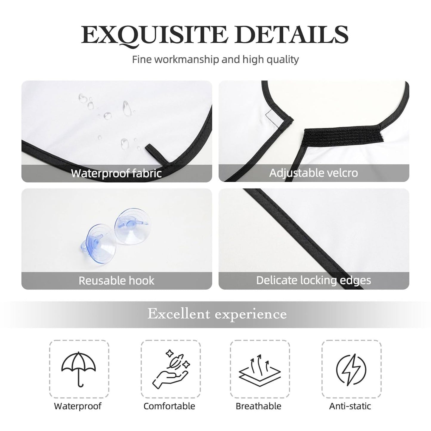 Blue Tie Beard Bib Apron, Beard Hair Catcher For Men Shaving, Waterproof With Suction Cups