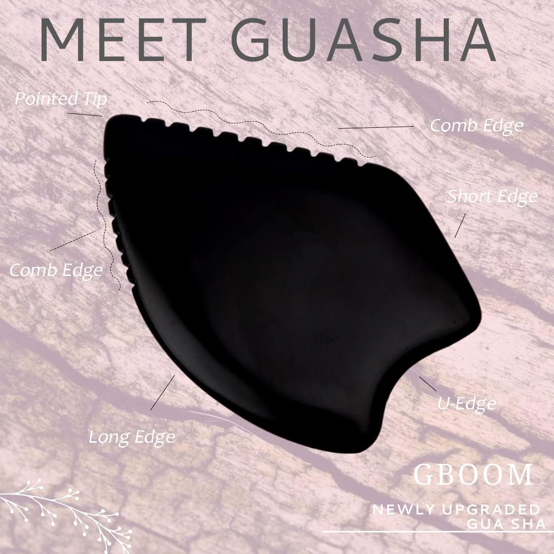 Gua Sha Facial Massage Tools, BianStone Traditional Face & Body Massage Tool, Lymphatic Drainage Face Sculpting Tool, The Newly Upgraded Unique Tooth Edge