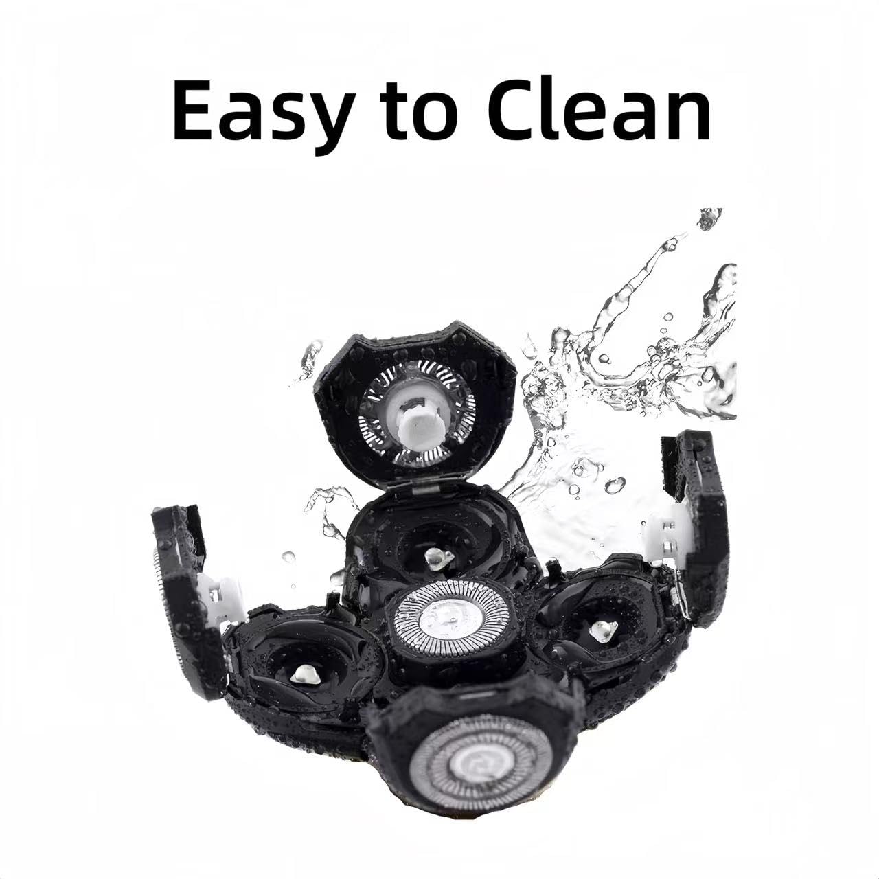 4PCS Shaver Replacement Blades for Head Shaver, 5 Blades Shaver Heads for Bald Men, Head and Face Electric Razor Shaver Heads, 2 Cleaning Brush