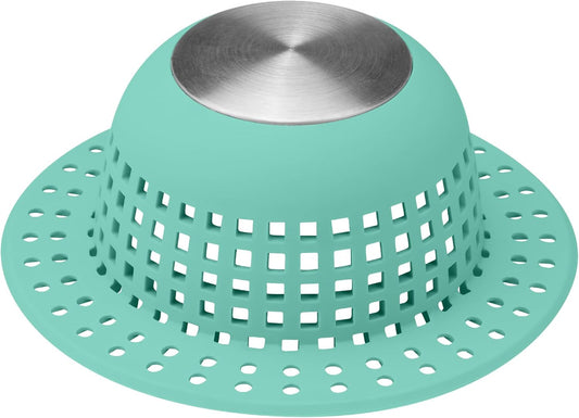 Shower Drain Hair Catcher, Bathtub Drain Cover Foldable Silicone Shower & Tub Protector for Pop-Up & Regular Drains